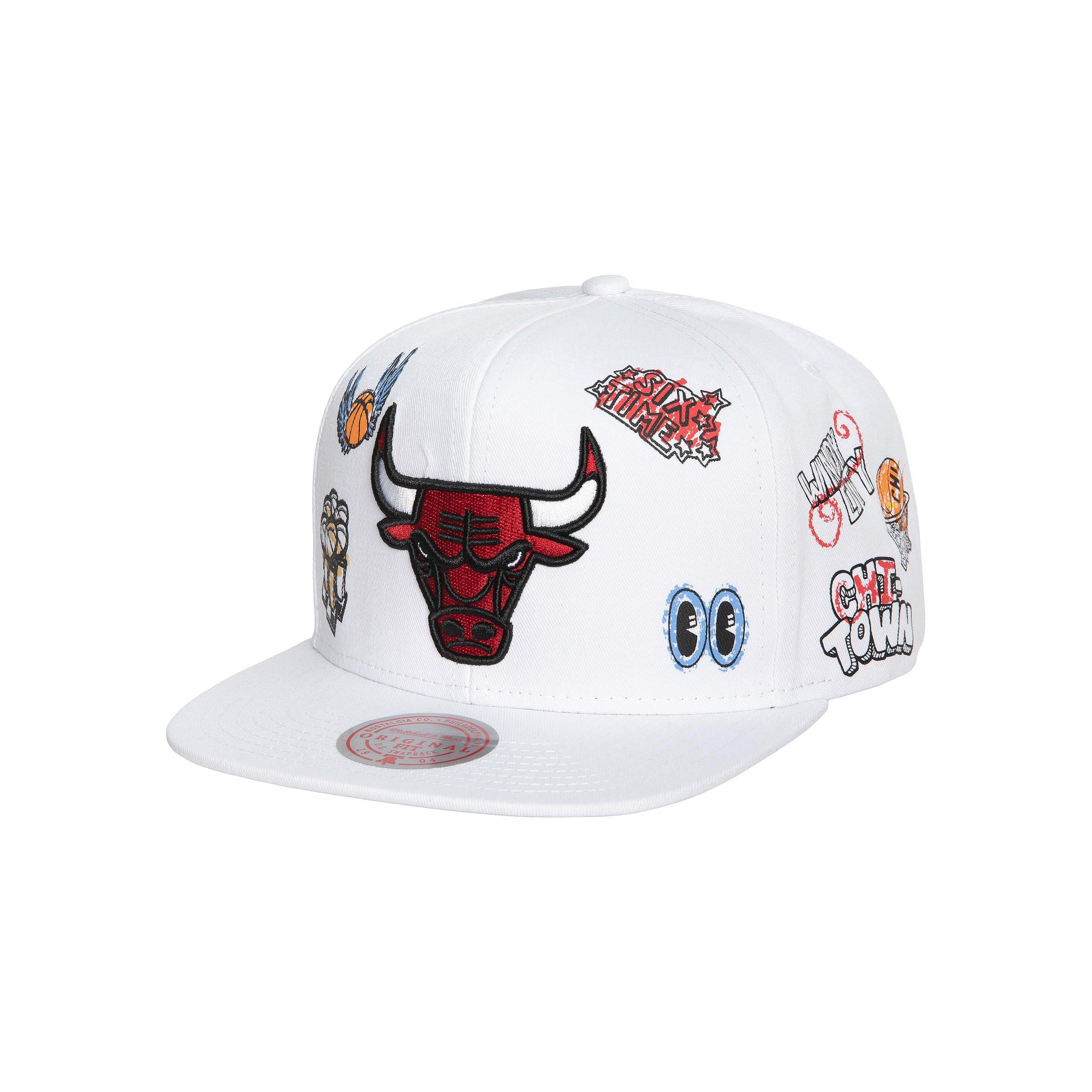Mitchell & Ness Chicago Bulls Doodle Hand Drawn Snapback Hat Hibbett
