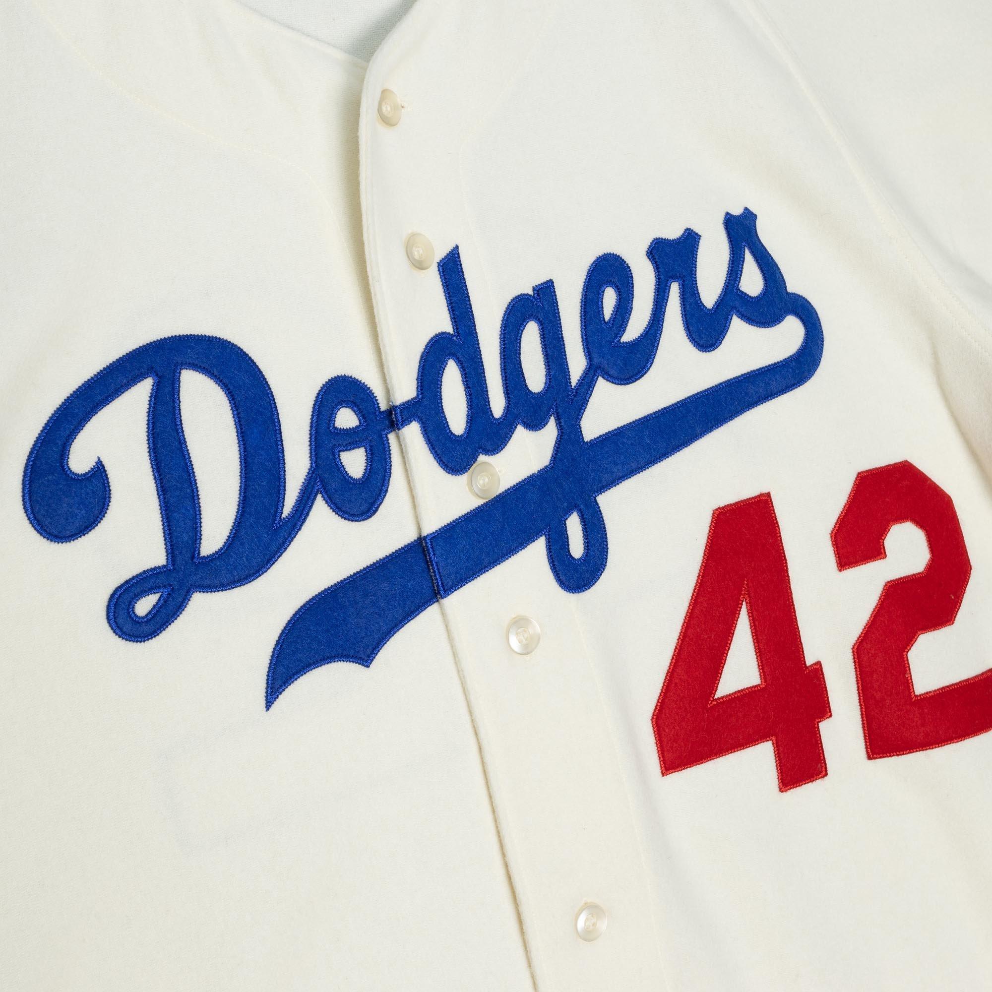 NWT! Mitchell & Ness 1955 Jackie Robinson Brooklyn Dodgers Wool Jersey  48 XL