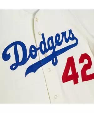 Brooklyn Dodgers Jackie Robinson Mitchell & Ness MLB Authentic Cream Jersey
