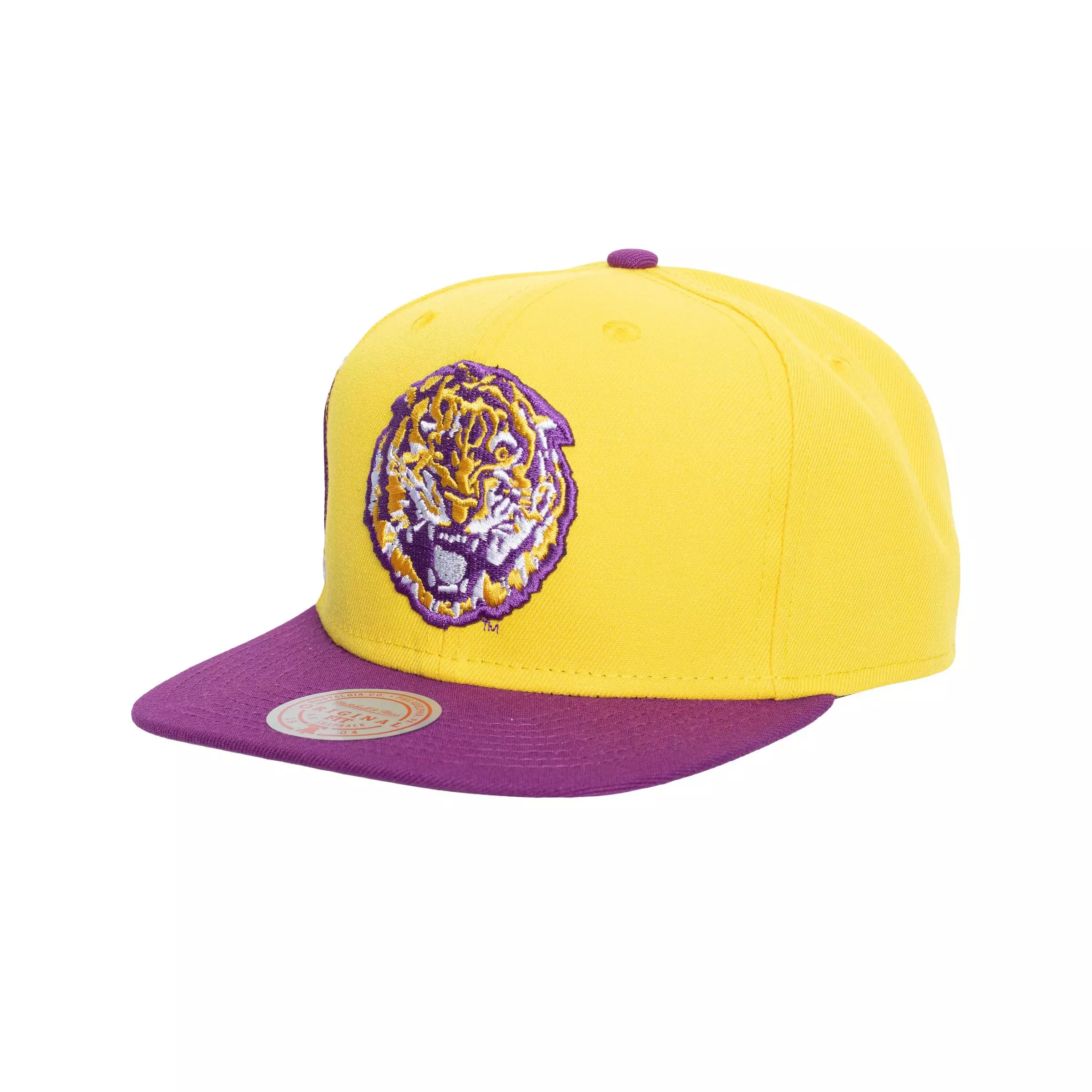 Mitchell & Ness LSU Tigers Jumbotron Snapback Hat - PURPLE/GOLD