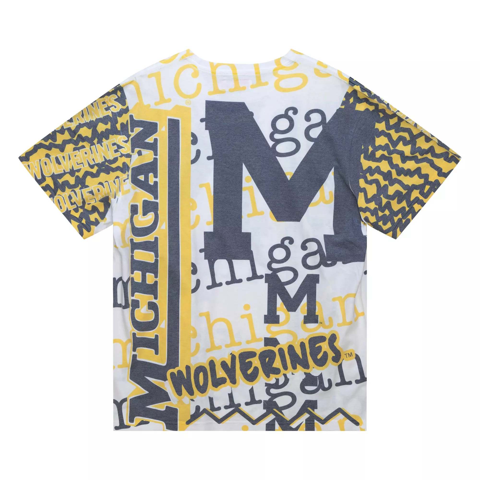 Mitchell & Ness Men's Michigan Wolverines Jumbotron T-Shirt - NAVY/YELLOW