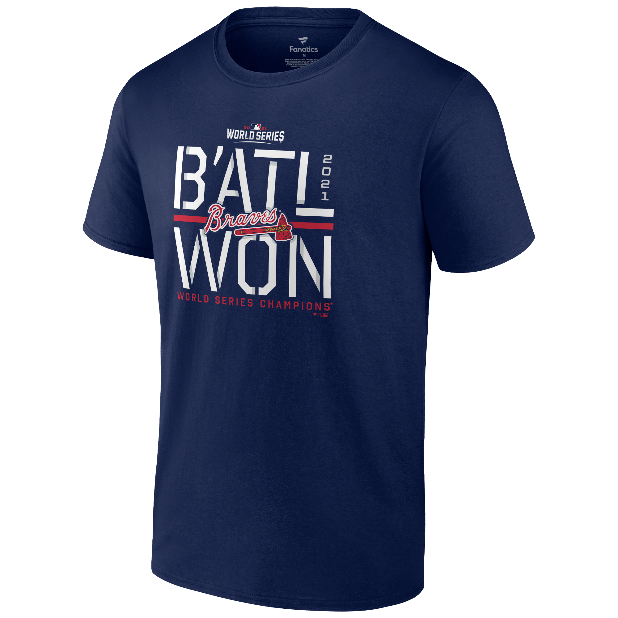 Fanatics Men's Atlanta Braves 2021 World Series Champions Stealing Home T-Shirt - NAVY Thumbnail View 1