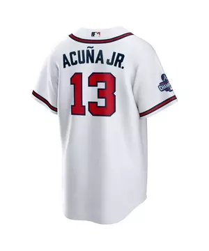 Nike Men's Atlanta Braves Ronald Acuna Jr. 2021 World Series Patch Jersey -  Hibbett