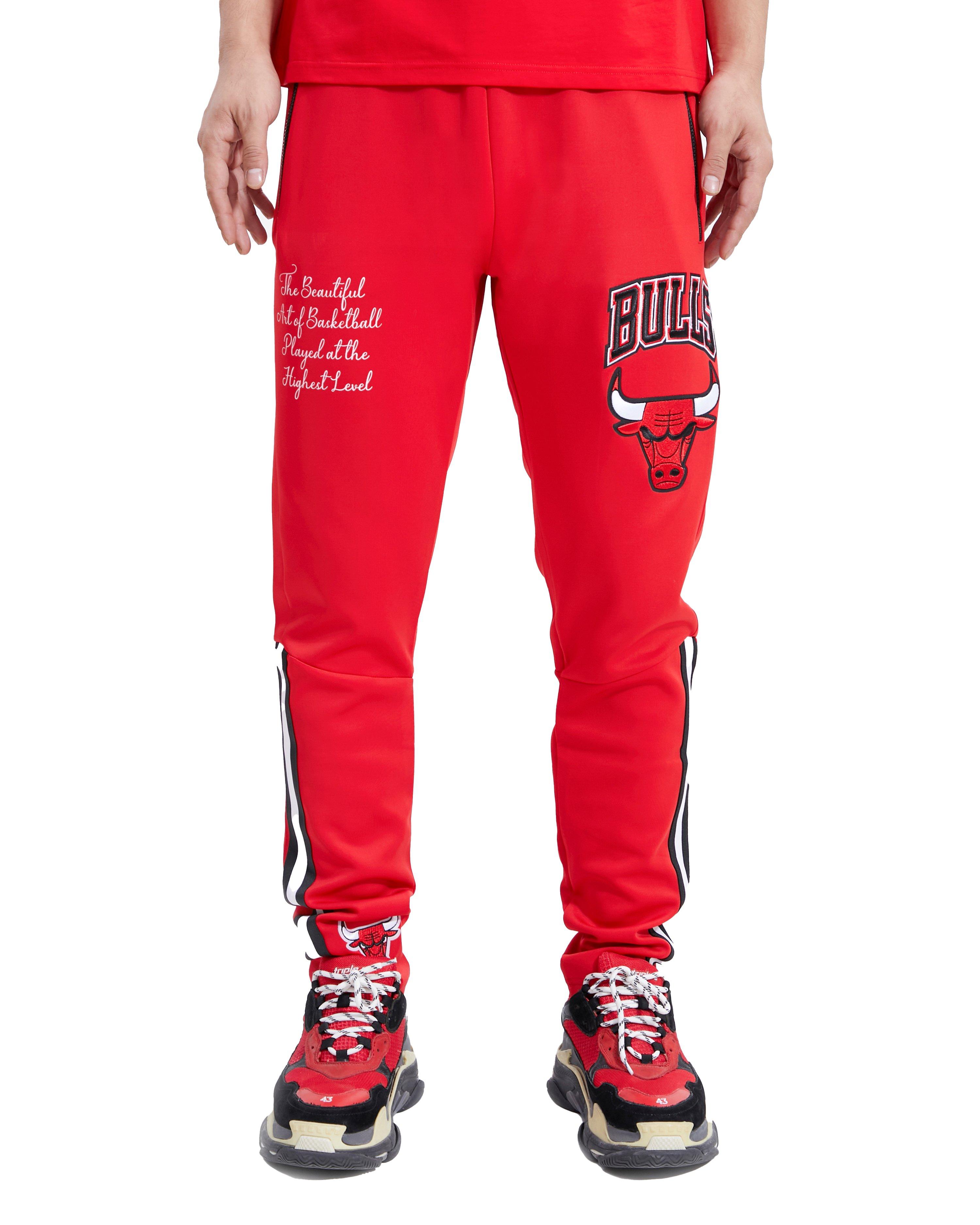 Pro Standard Men's Chicago Bulls Red Patch Track Pants