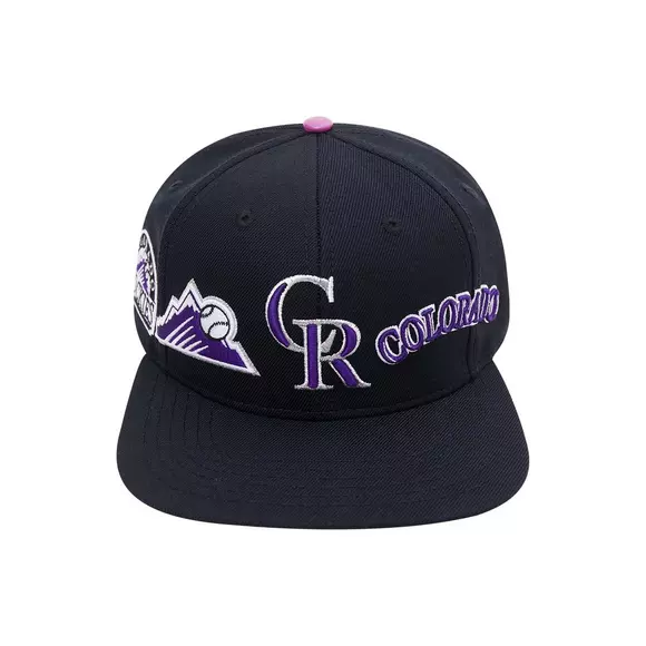 Pro Standard Colorado Rockies Double Front City Logo Snapback Hat - Black