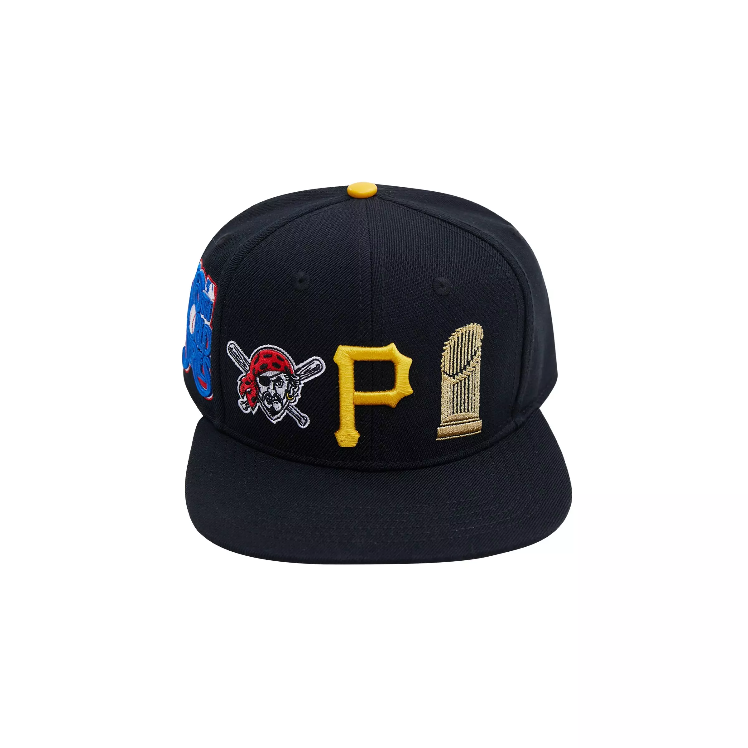 Pro Standard Pittsburgh Pirates City Double Front Logo Snapback Hat - BLACK