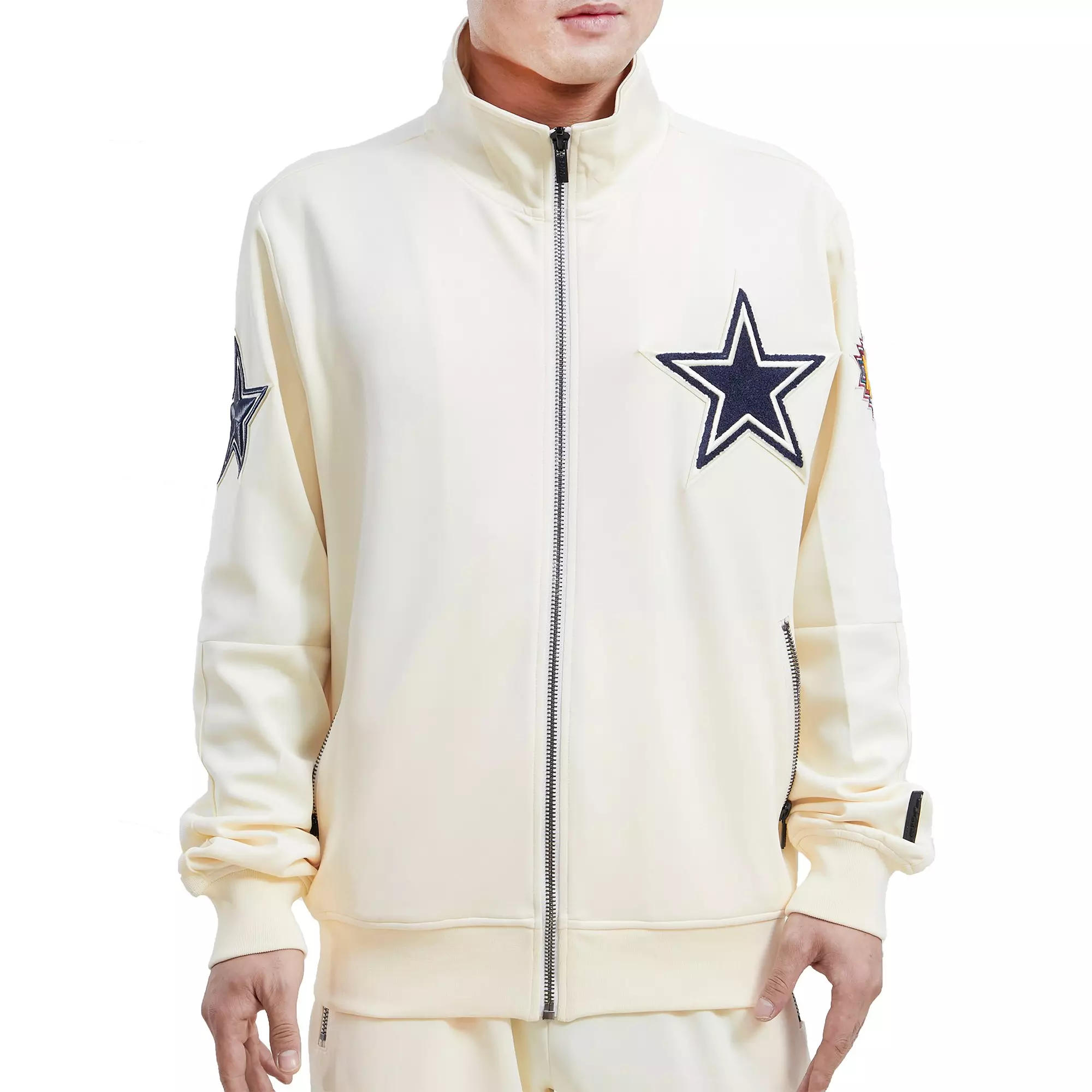 Pro Standard Men's Dallas Cowboys Logo Track Jacket - WHITE