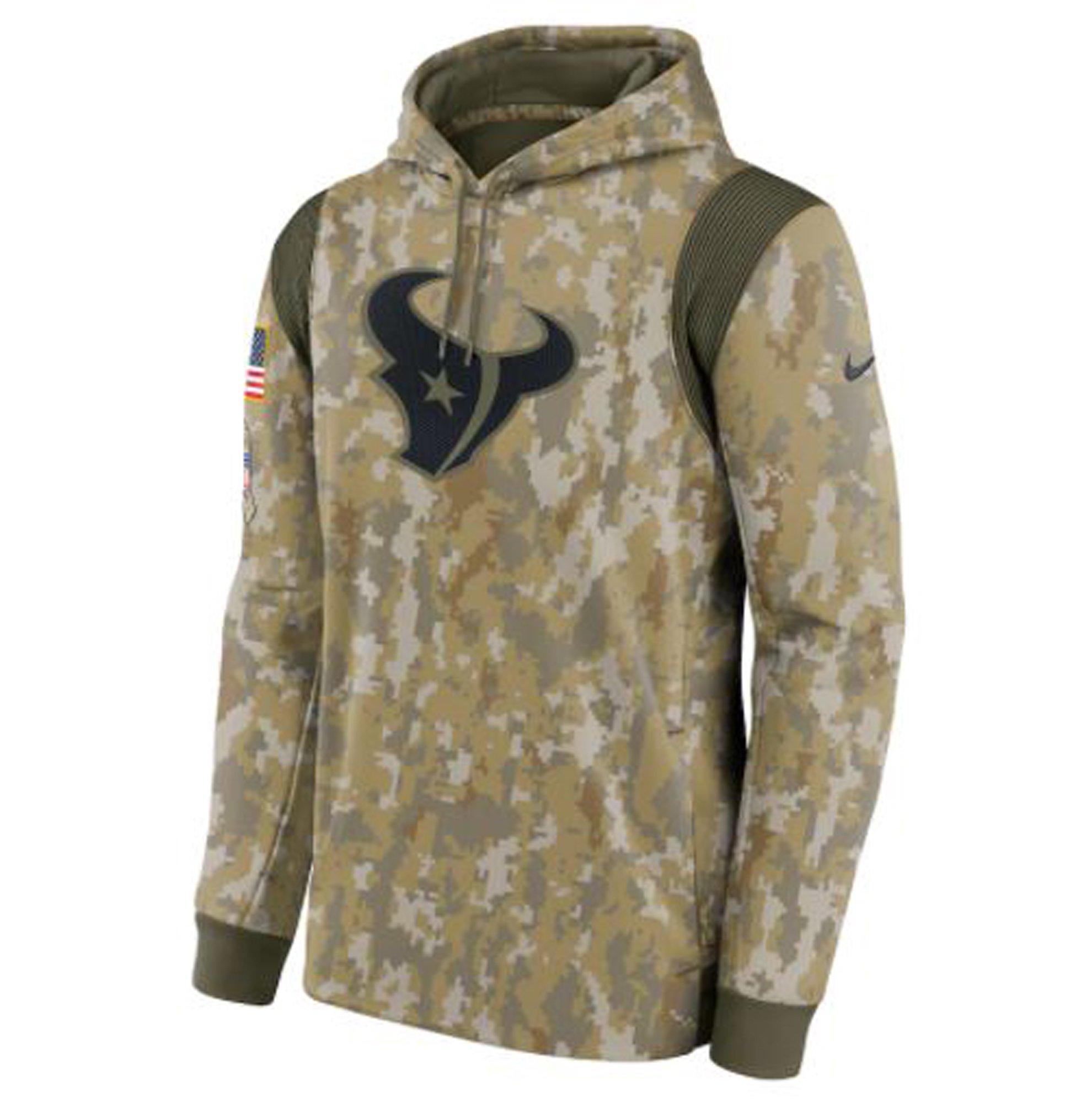 Nike Youth Houston Texans Salute to Service Pullover Hoodie - Olive - S Each