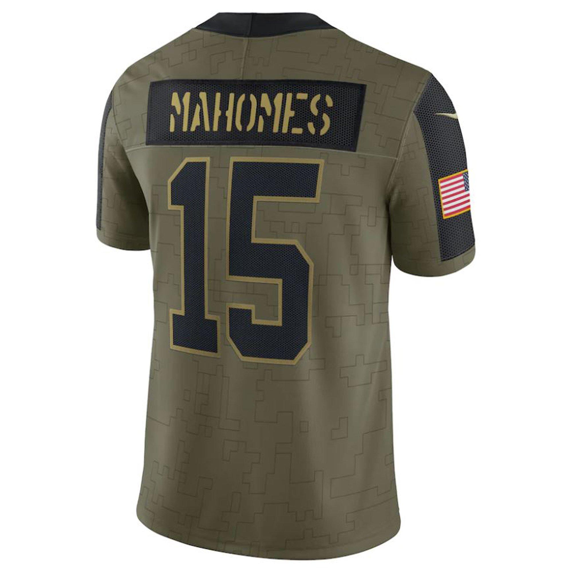 NFL_Jerseys Jersey Kansas''City''Chiefs''Men #15 Patrick Mahomes 87 Travis  Kelce 10 Tyreek Hill Custom ''NFL''Olive Gold Salute To Service 