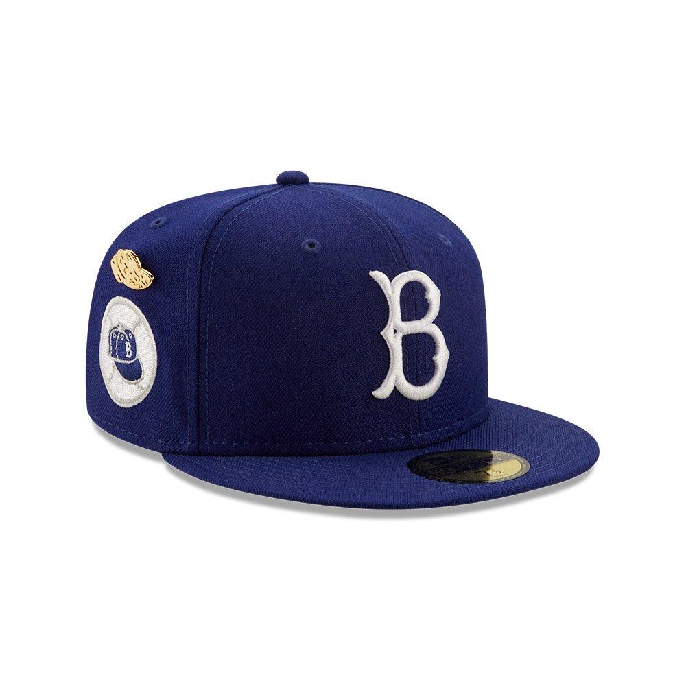New Era 59FIFTY Spike Brooklyn Dodgers 1955 World Series Champions Patch Script Hat - Red, Gold Red/Gold / 7 1/4