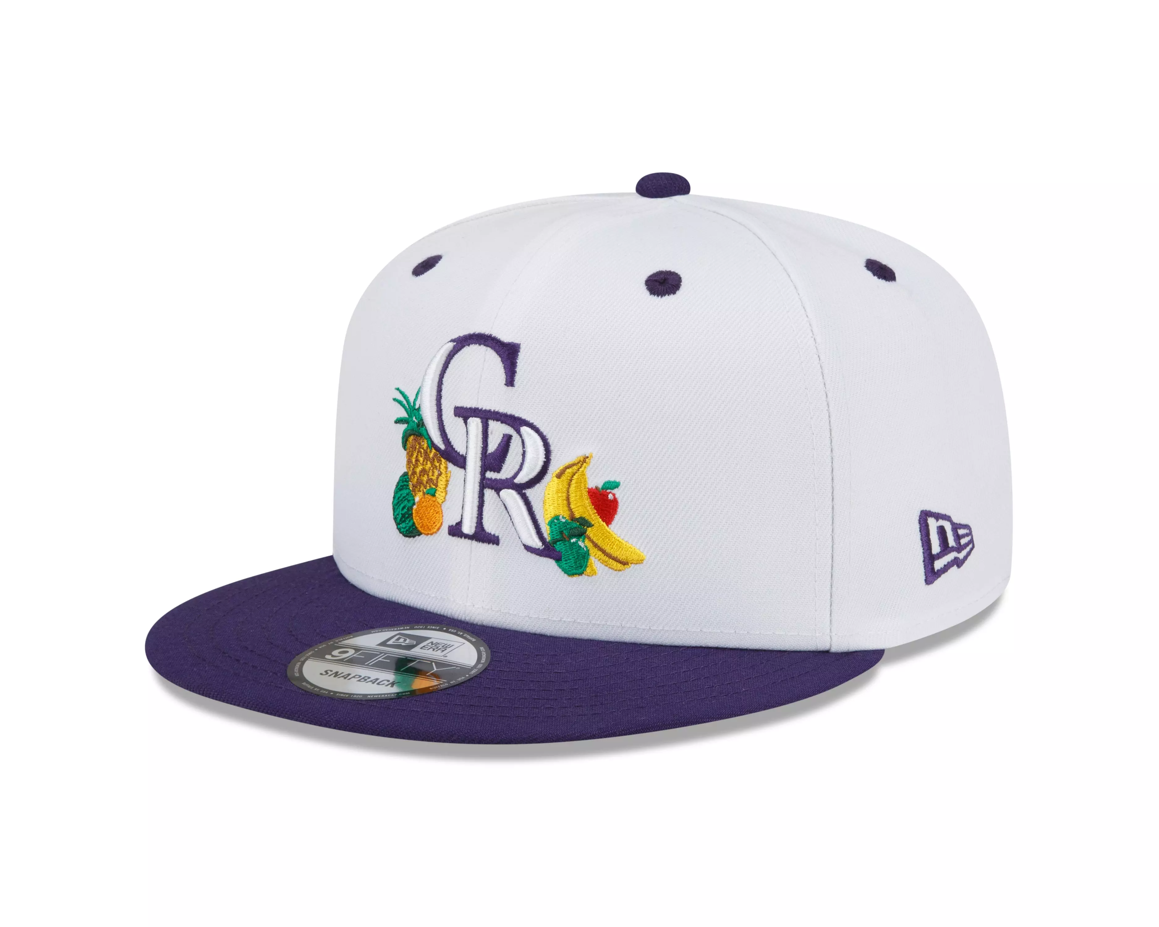 New Era Colorado Rockies Tropical Snapback Hat - White/Purple - WHITE/PURPLE