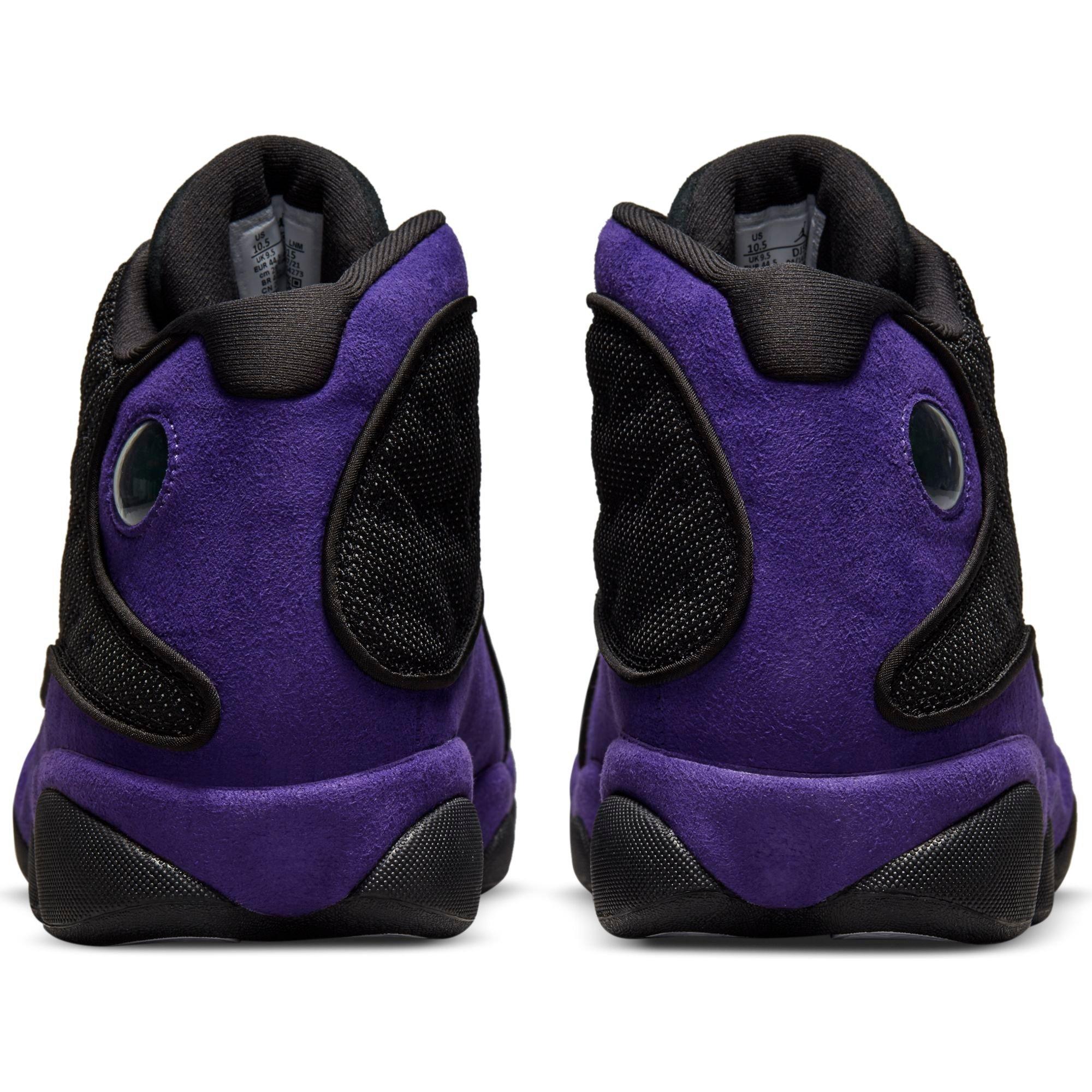 black and purple jordans 13