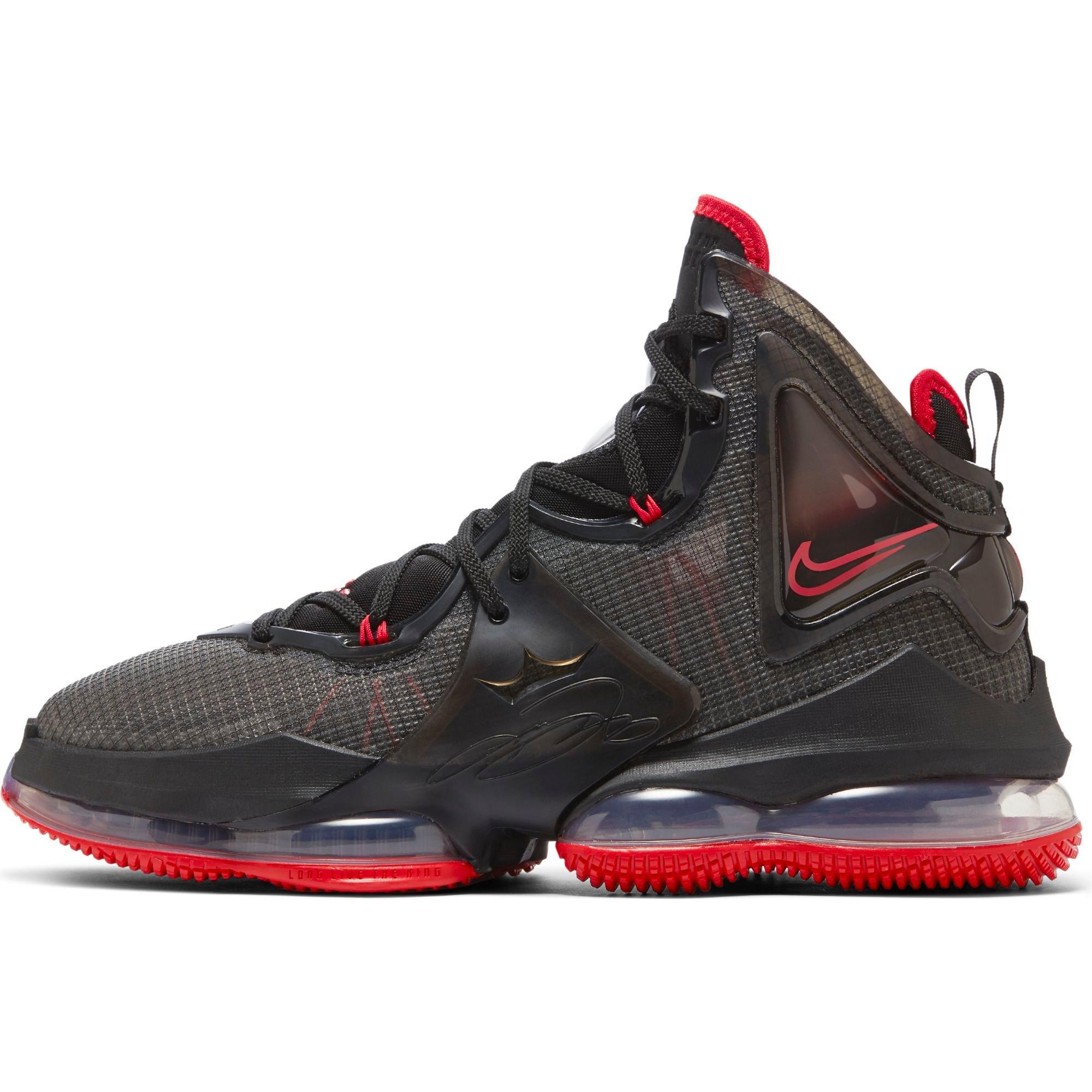 Nike LeBron 19 Black/University Red Men's Basketball Shoe - Hibbett