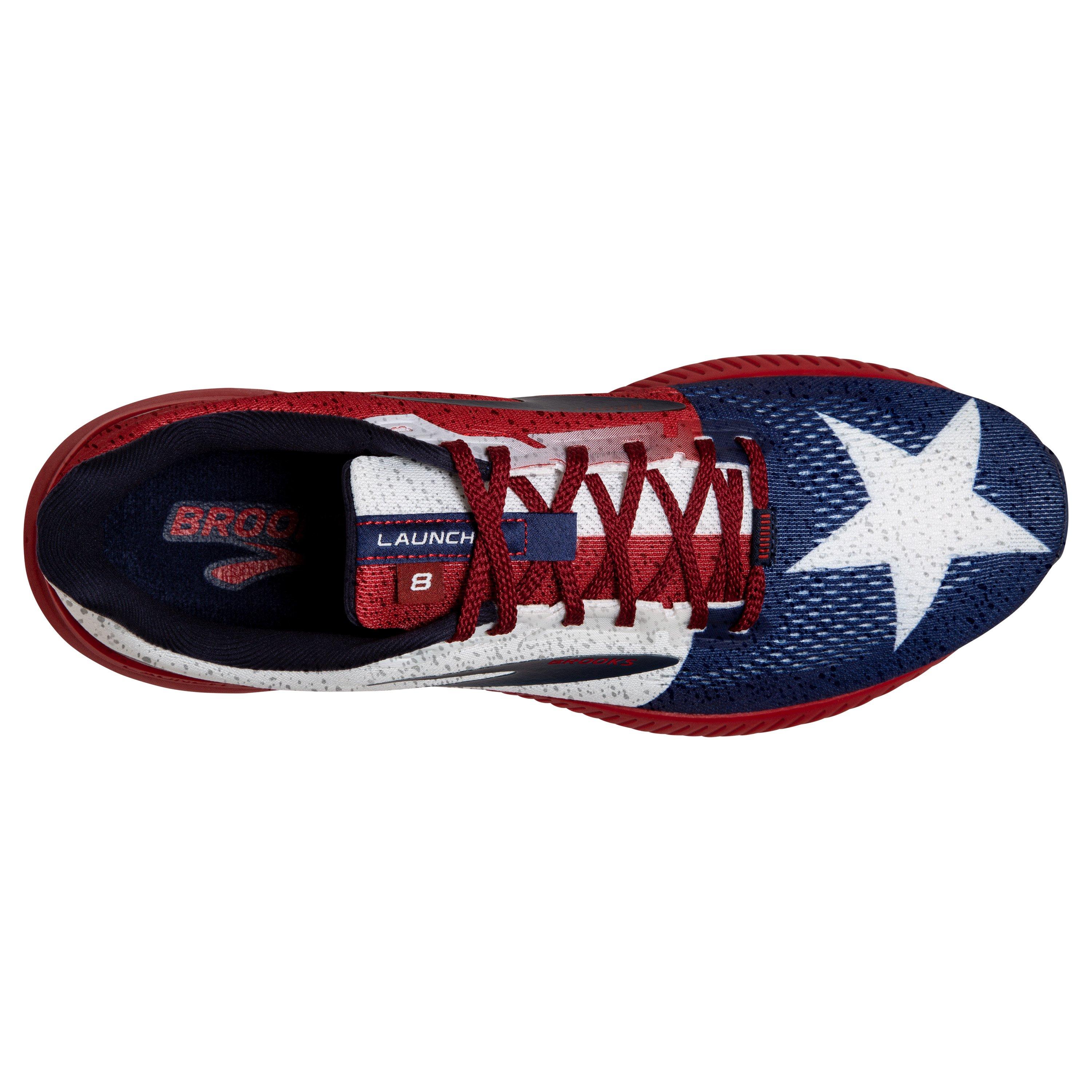 brooks launch 6 red white and blue