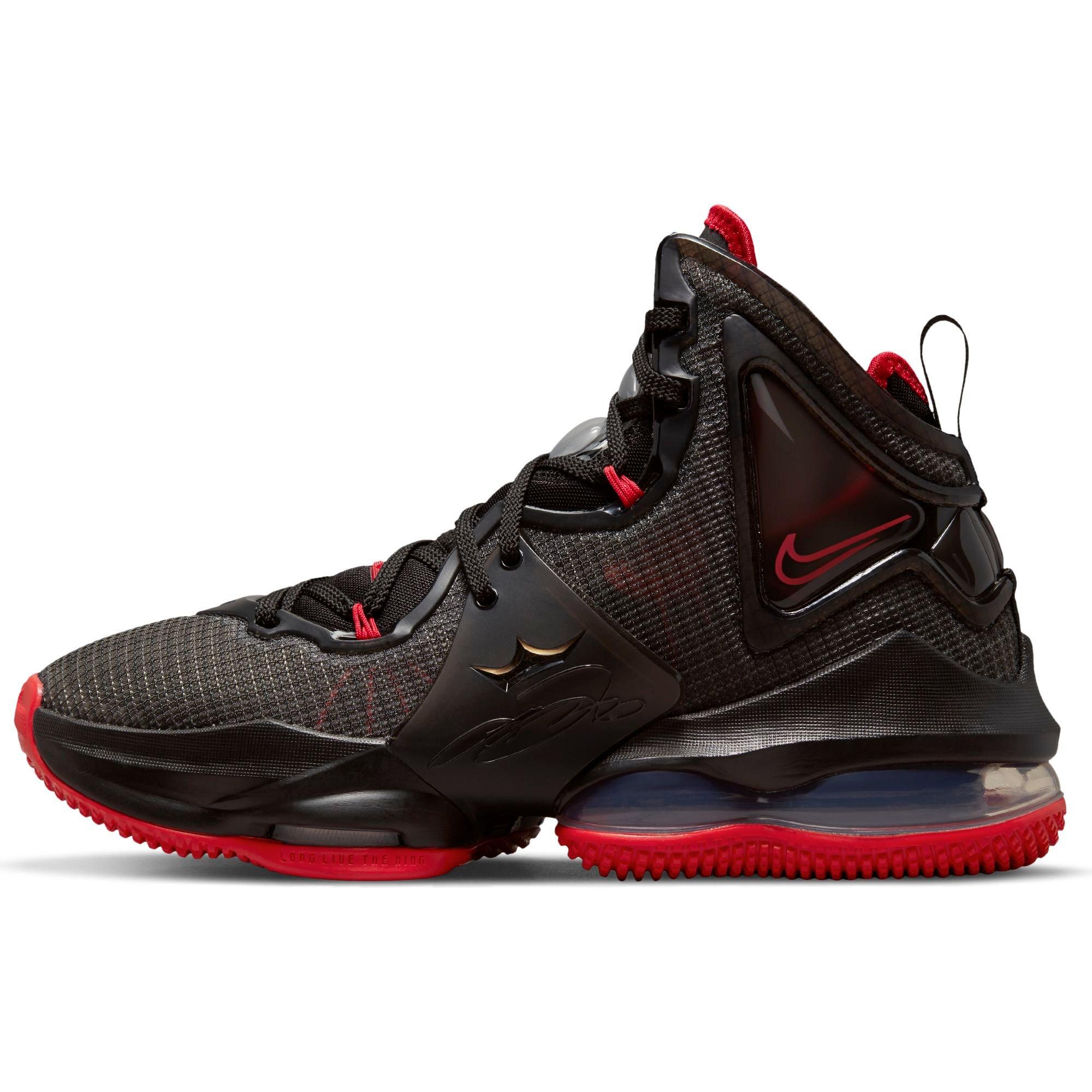 lebron black and red basketball shoes