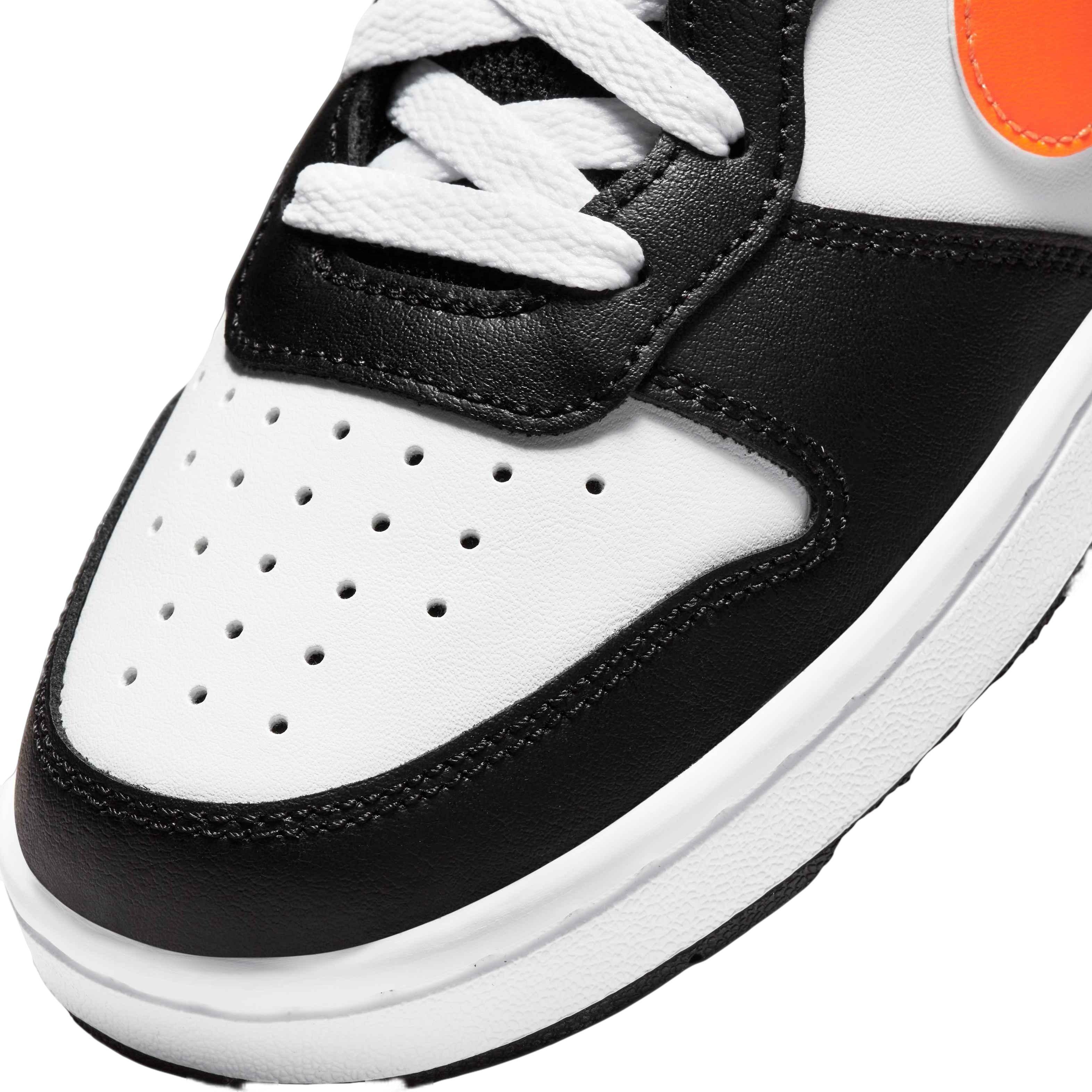Nike Court Borough Low 2 White/Total Orange/Black/Dark Smoke Grey Grade  School Boys' Shoe - Hibbett