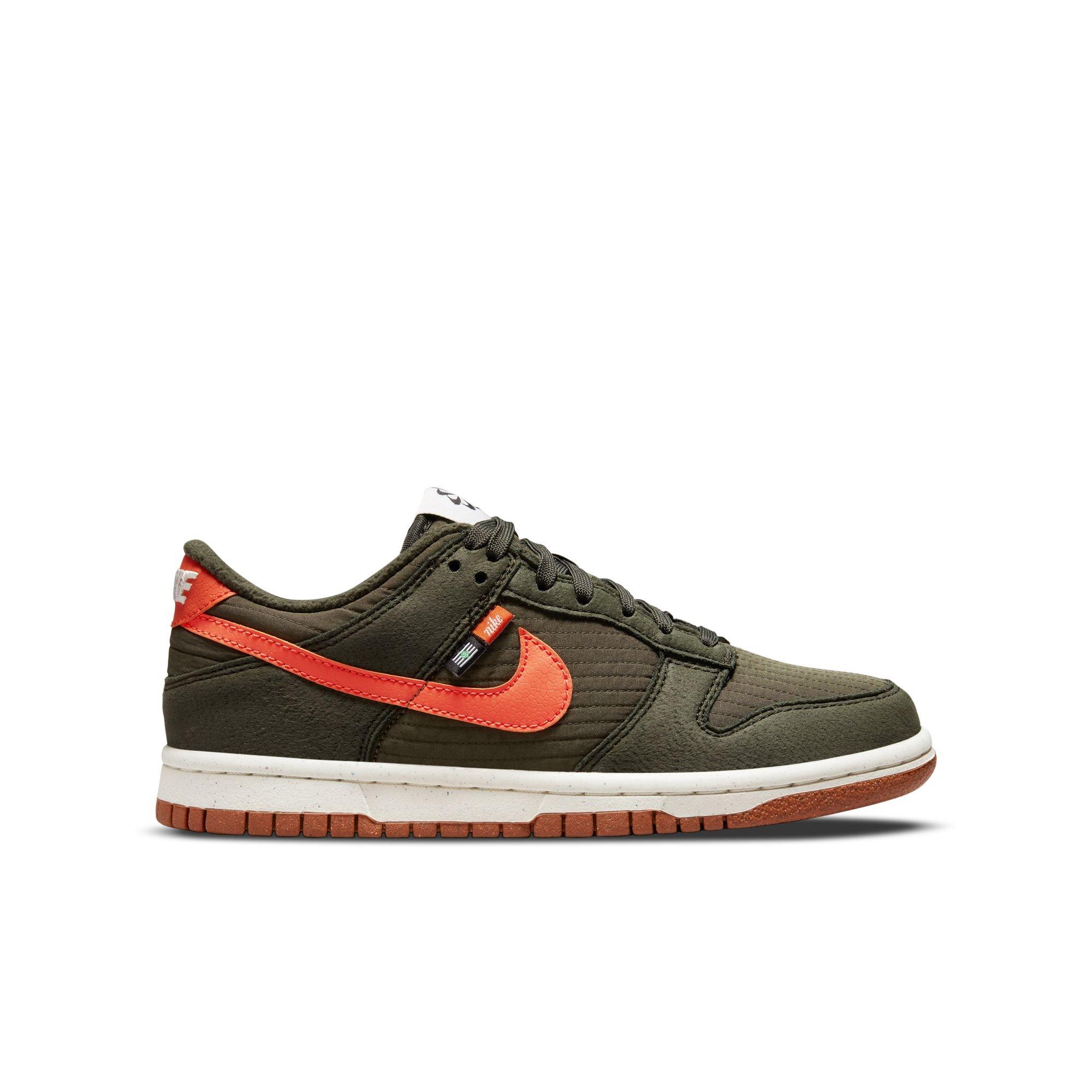 Nike Dunk Low SE Sequoia/Orange/Medium Olive/Sail Grade School Boys' Shoe  - Hibbett