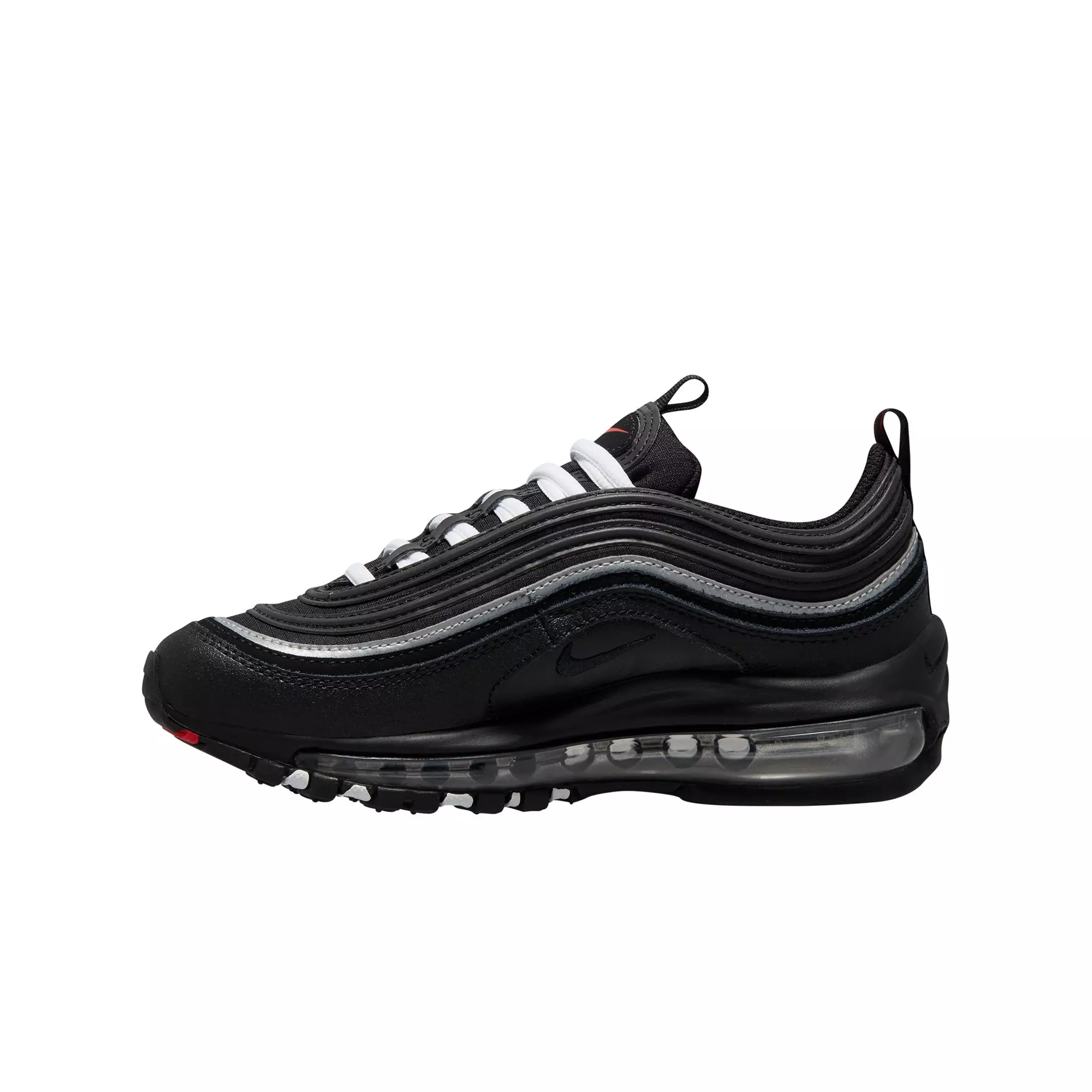 Nike Air Max 97 "Black/Sport Red/White" Grade School Boys&rsquo; Shoe - BLACK/RED/WHITE