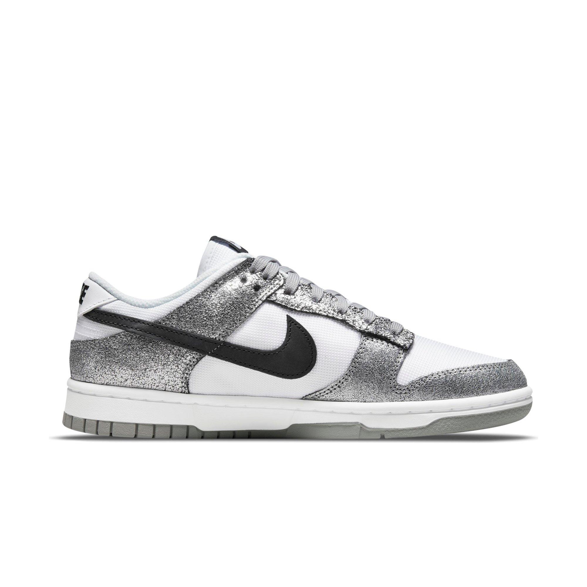 Nike Dunk Low "Metallic Silver/White" Women's Shoe - Silver/White Thumbnail View 2