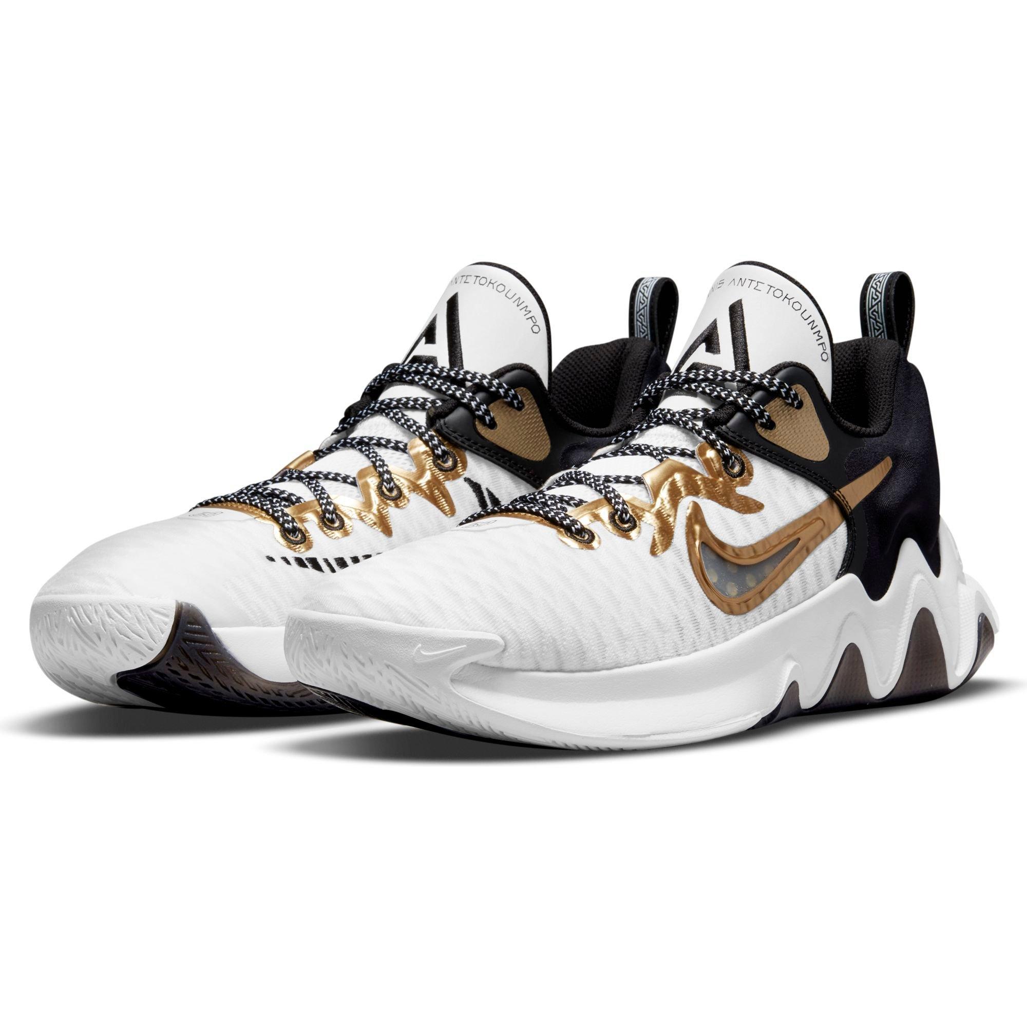 Nike Giannis Immortality White Metallic Gold Black Unisex Basketball Shoe