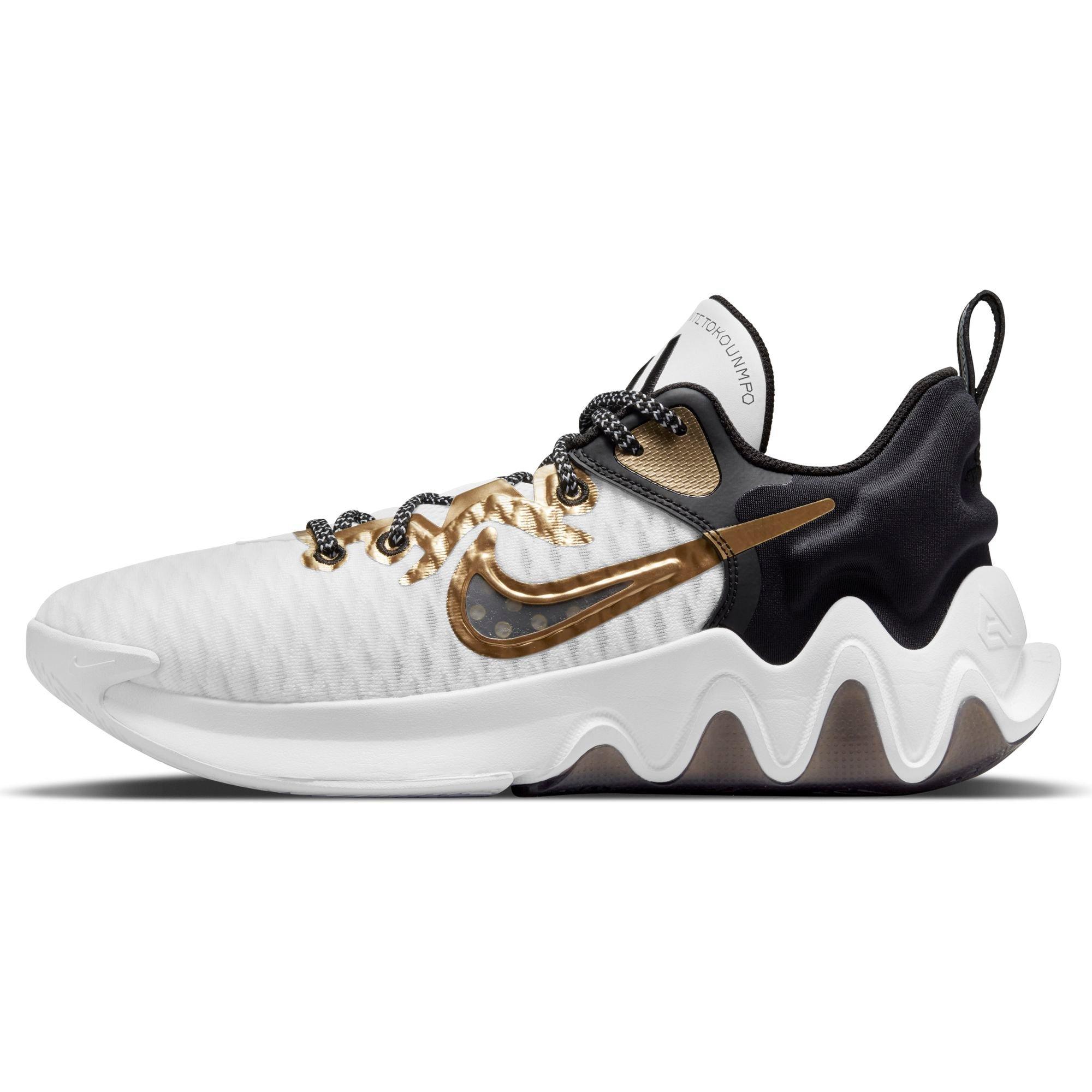 black and white giannis shoes