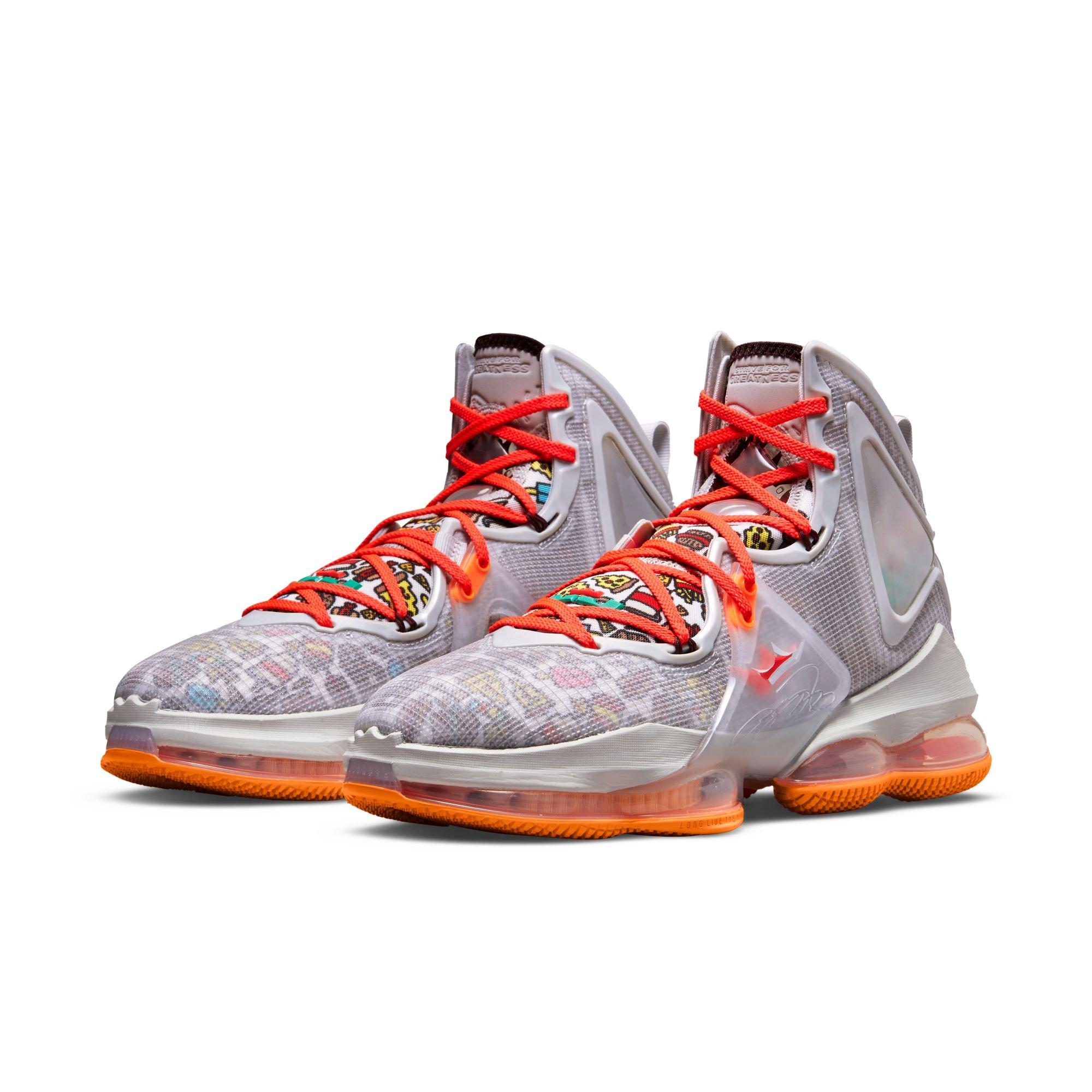 Nike LeBron 19 Fog/Roma Green/Total Orange" Basketball Shoe