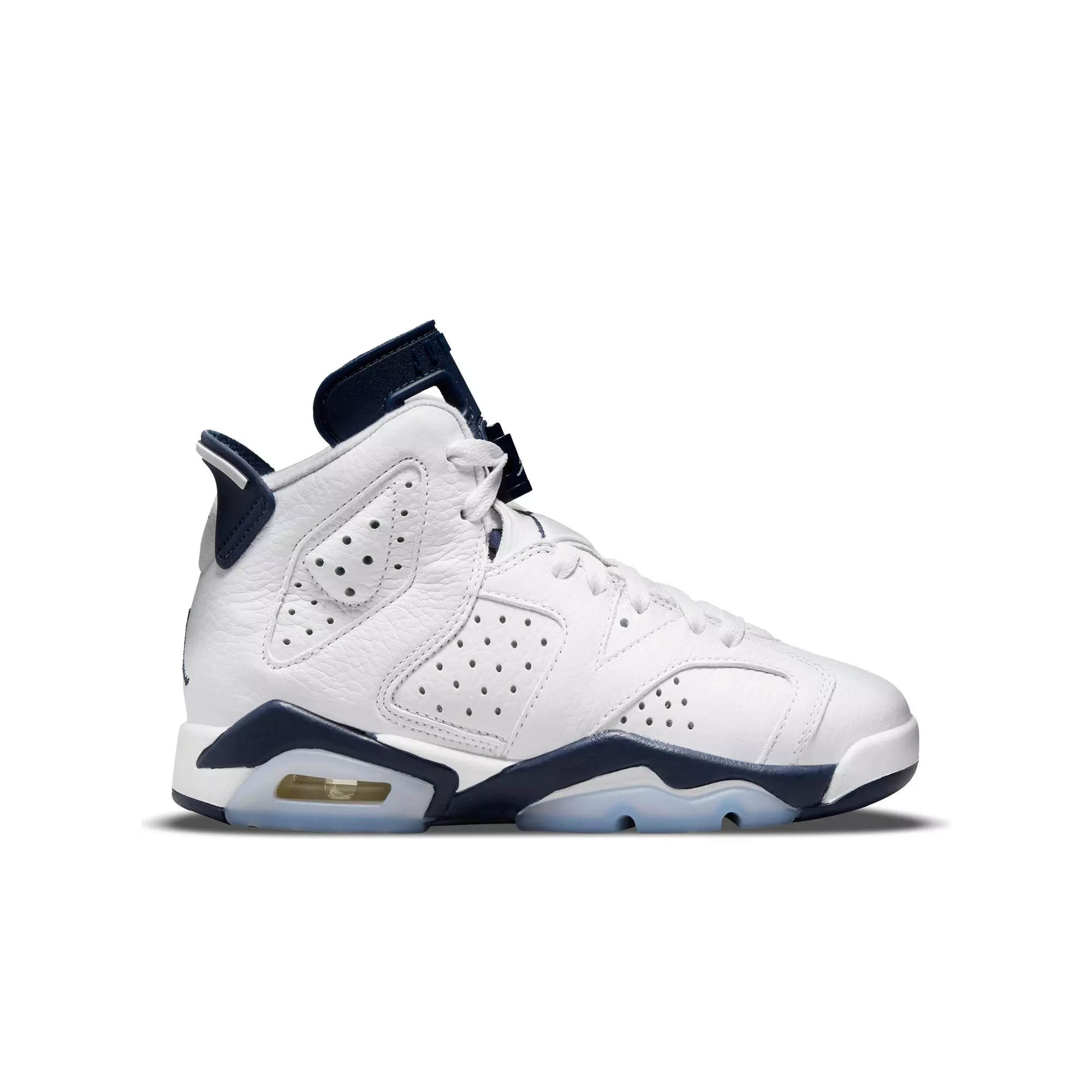 Jordan 6 Retro "White/Midnight Navy" Grade School Kids' Shoe - WHITE/NAVY