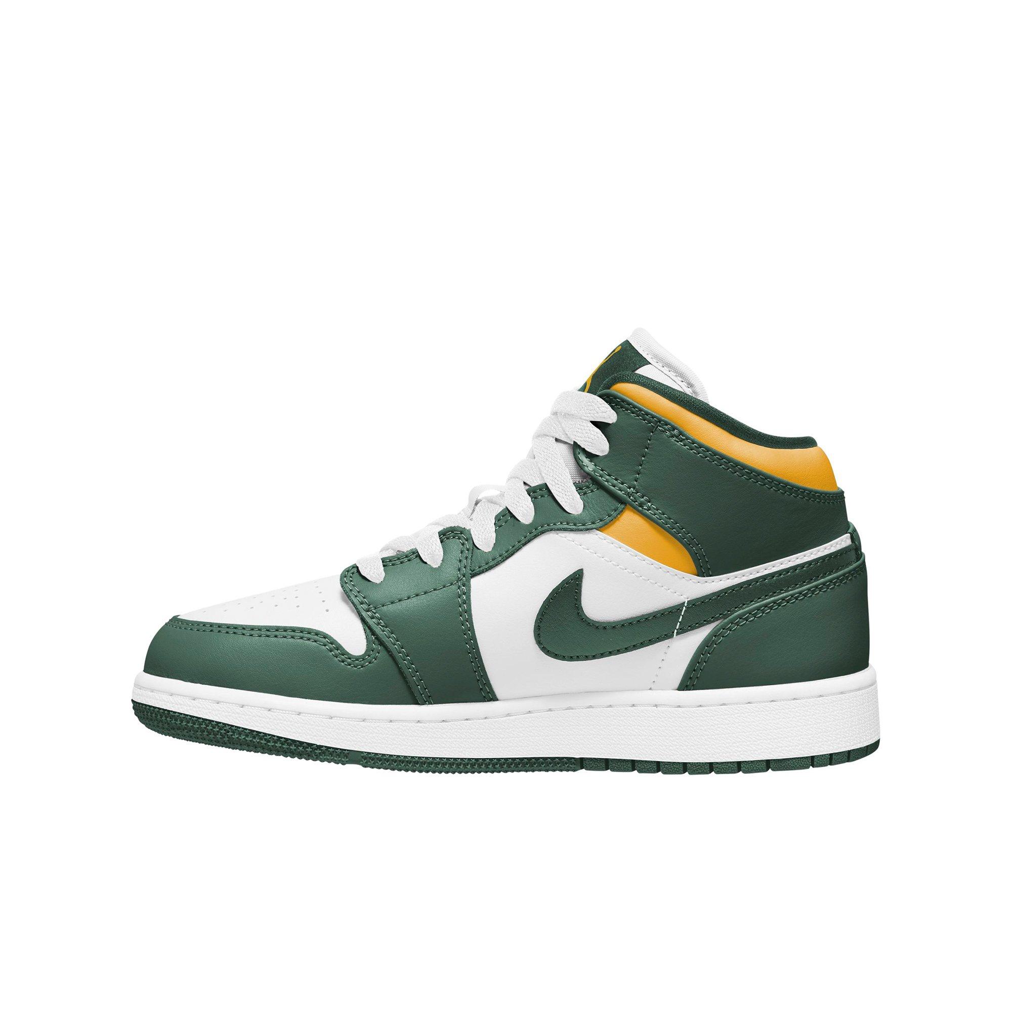 Green yellow hot sale jordans