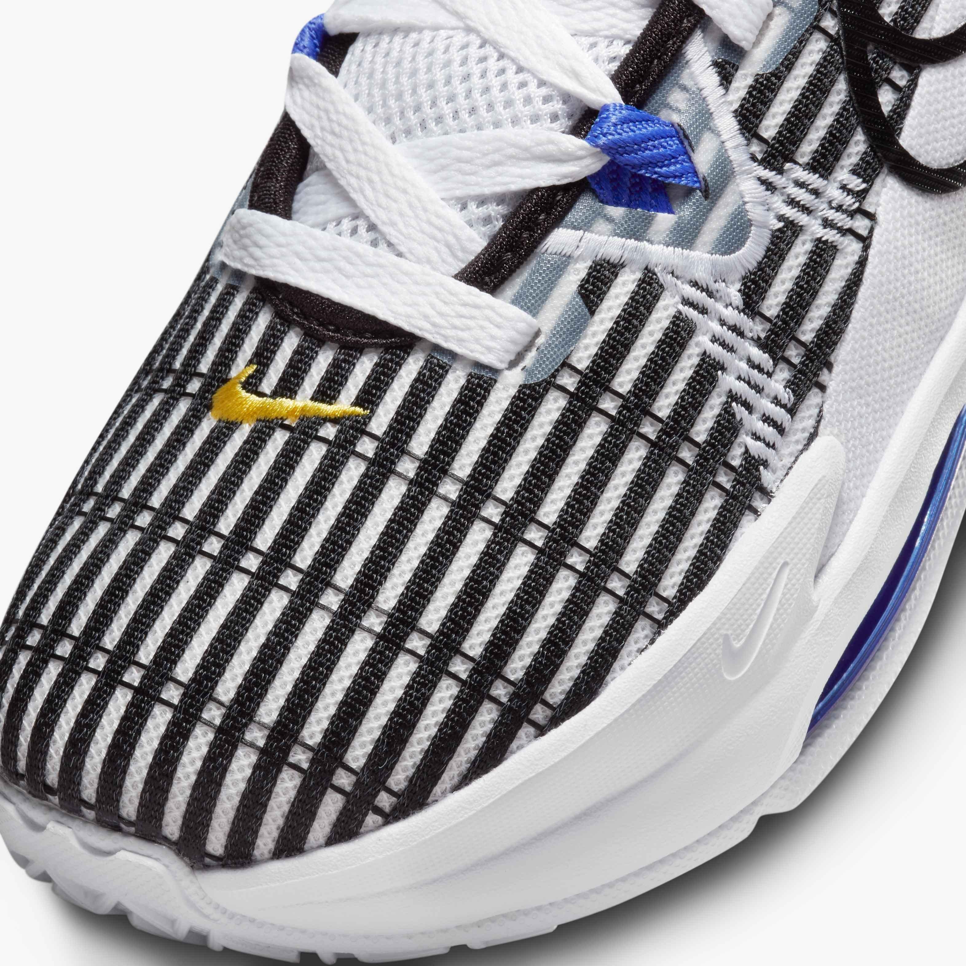 Nike LeBron Witness 6 "LA" Grade School Boys' Basketball Shoe - WHITE/BLACK Thumbnail View 3