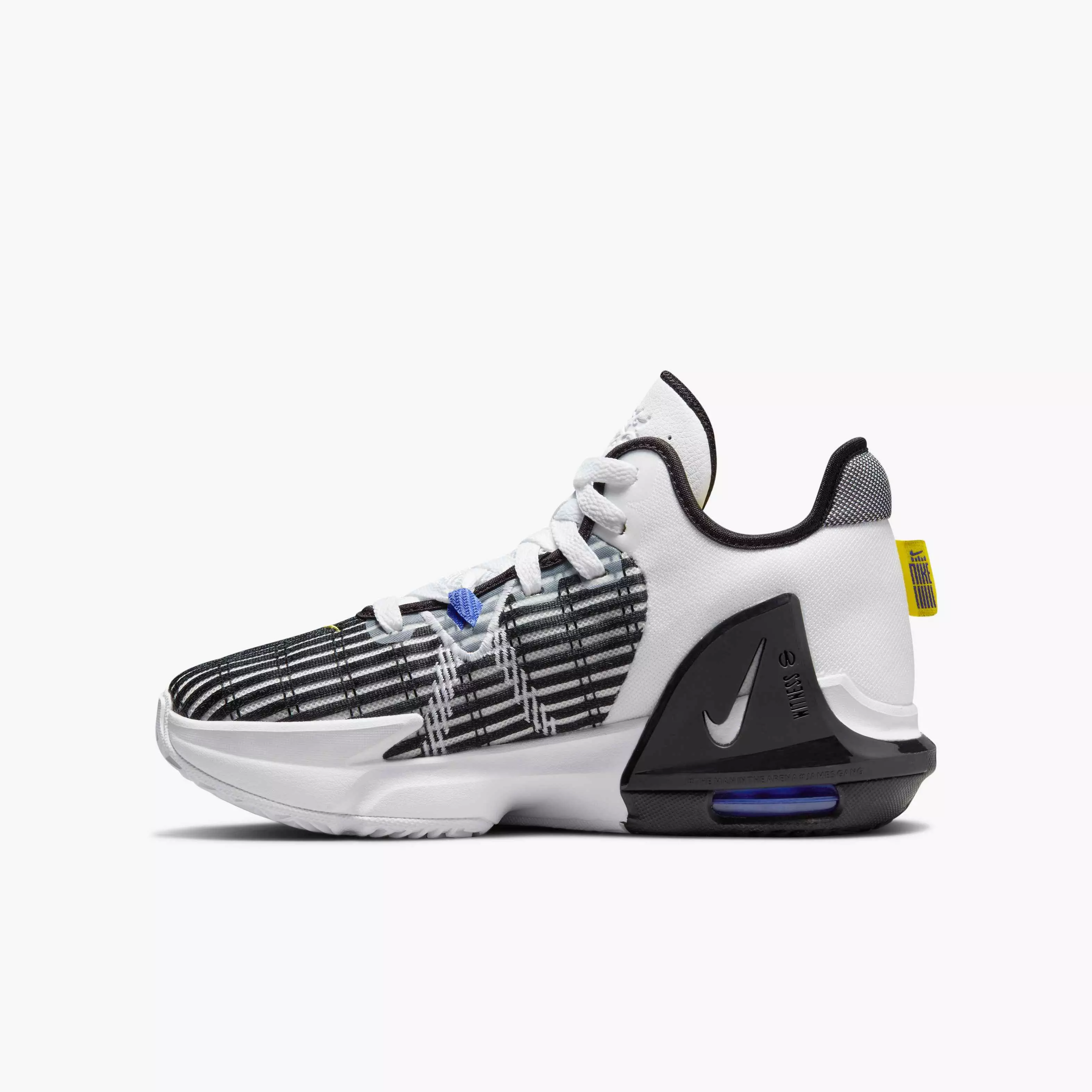 Nike LeBron Witness 6 "LA" Grade School Boys' Basketball Shoe - WHITE/BLACK
