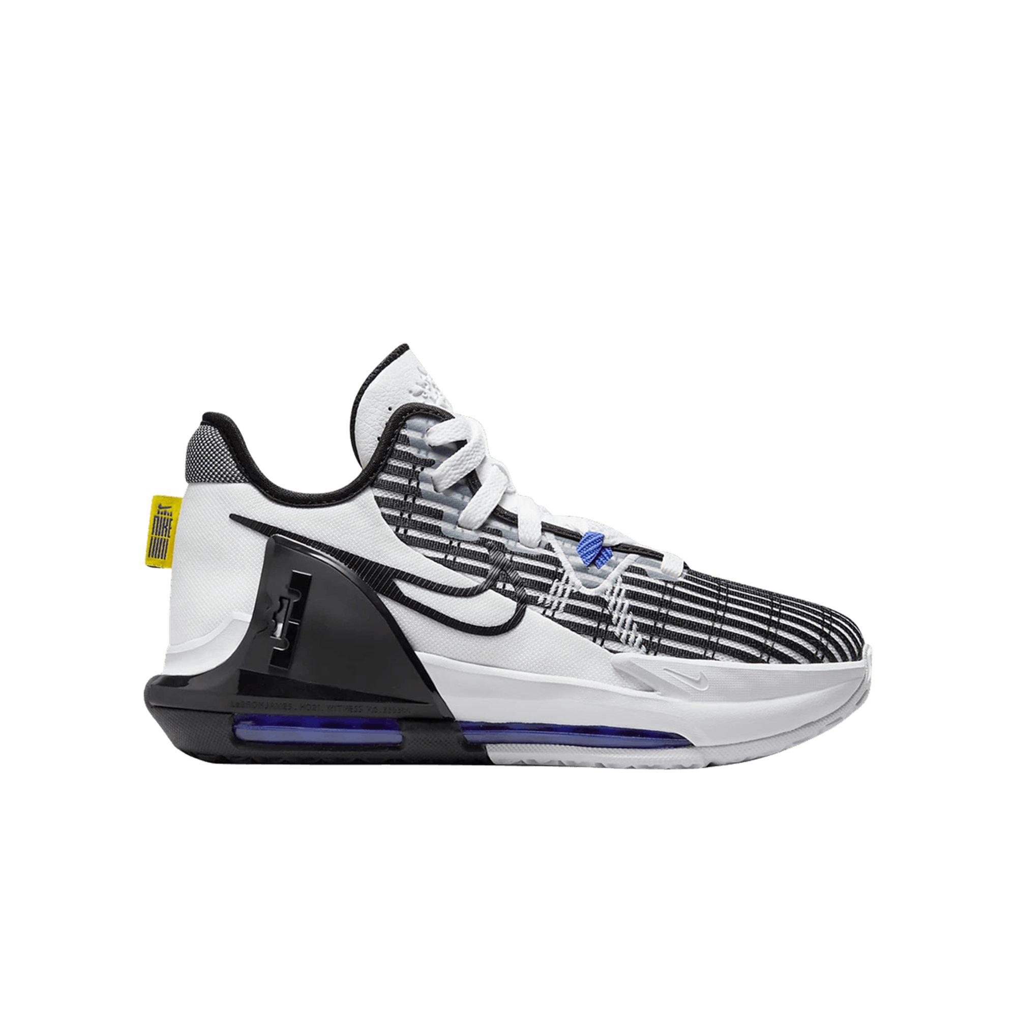 Nike LeBron Witness 6 "LA" Grade School Boys' Basketball Shoe - WHITE/BLACK Thumbnail View 1