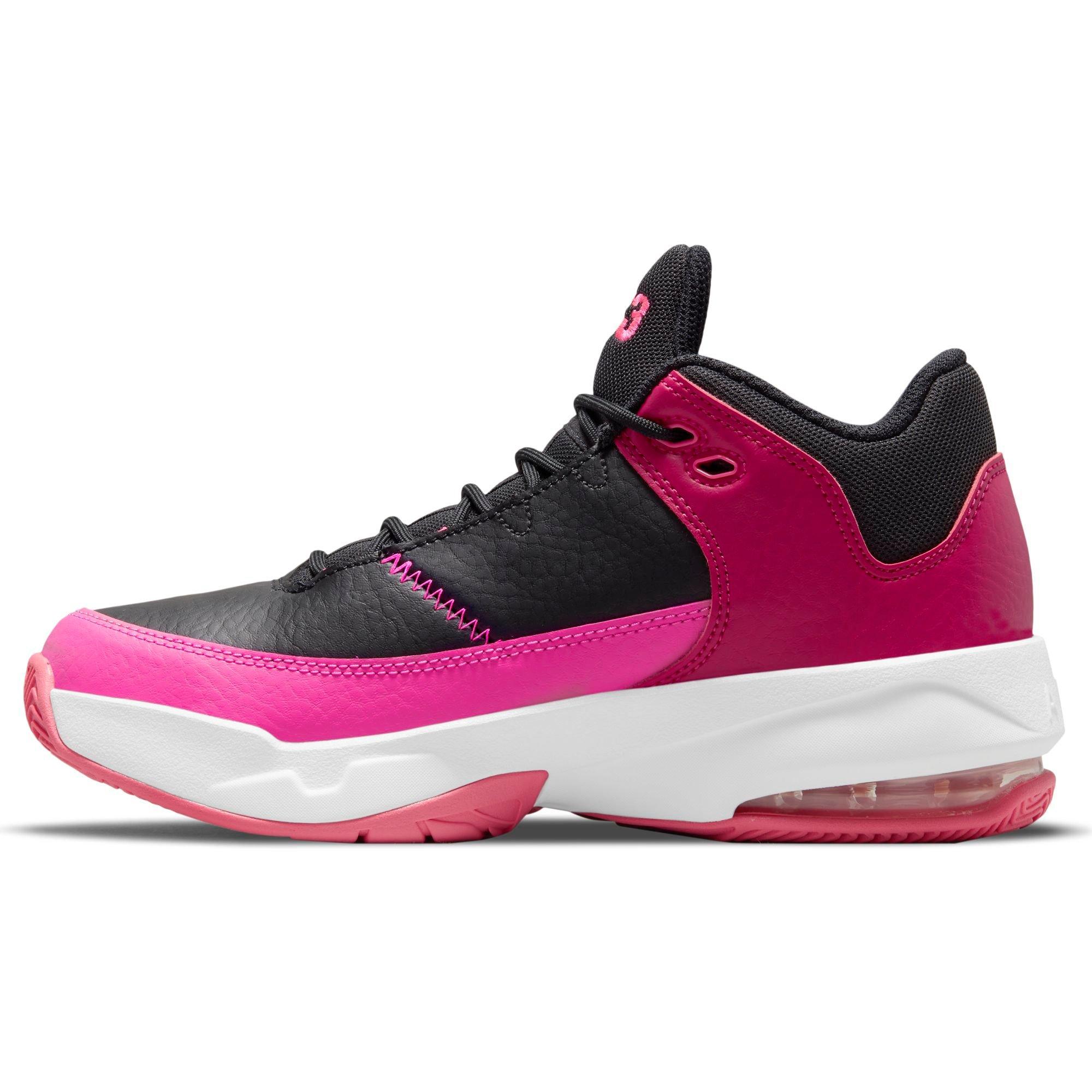 Girl’s Nike Air Jordan Max Aura 3 (TD) Casual Slip On Strap Up Shoes Pink  Black