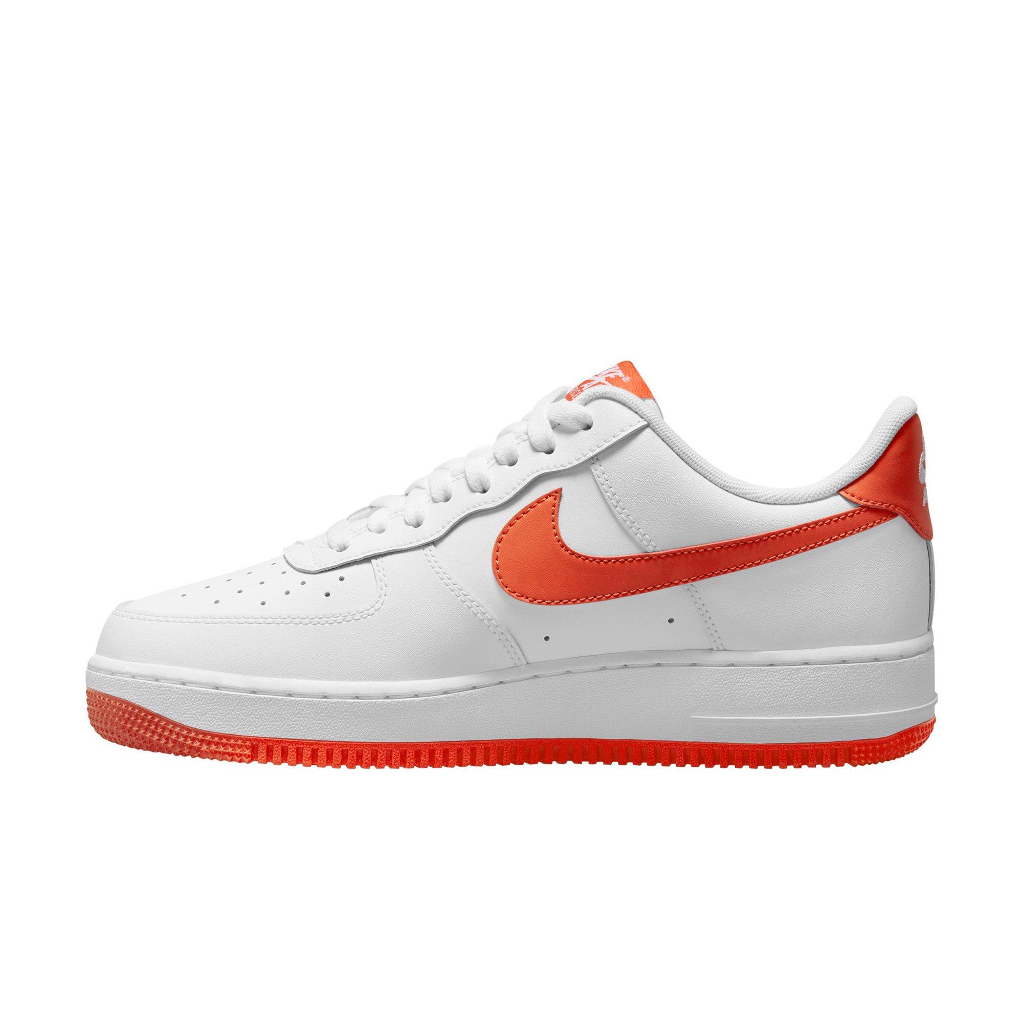 Nike Air Force 1 07 LV8 White/Team Orange Men's Shoes - Hibbett