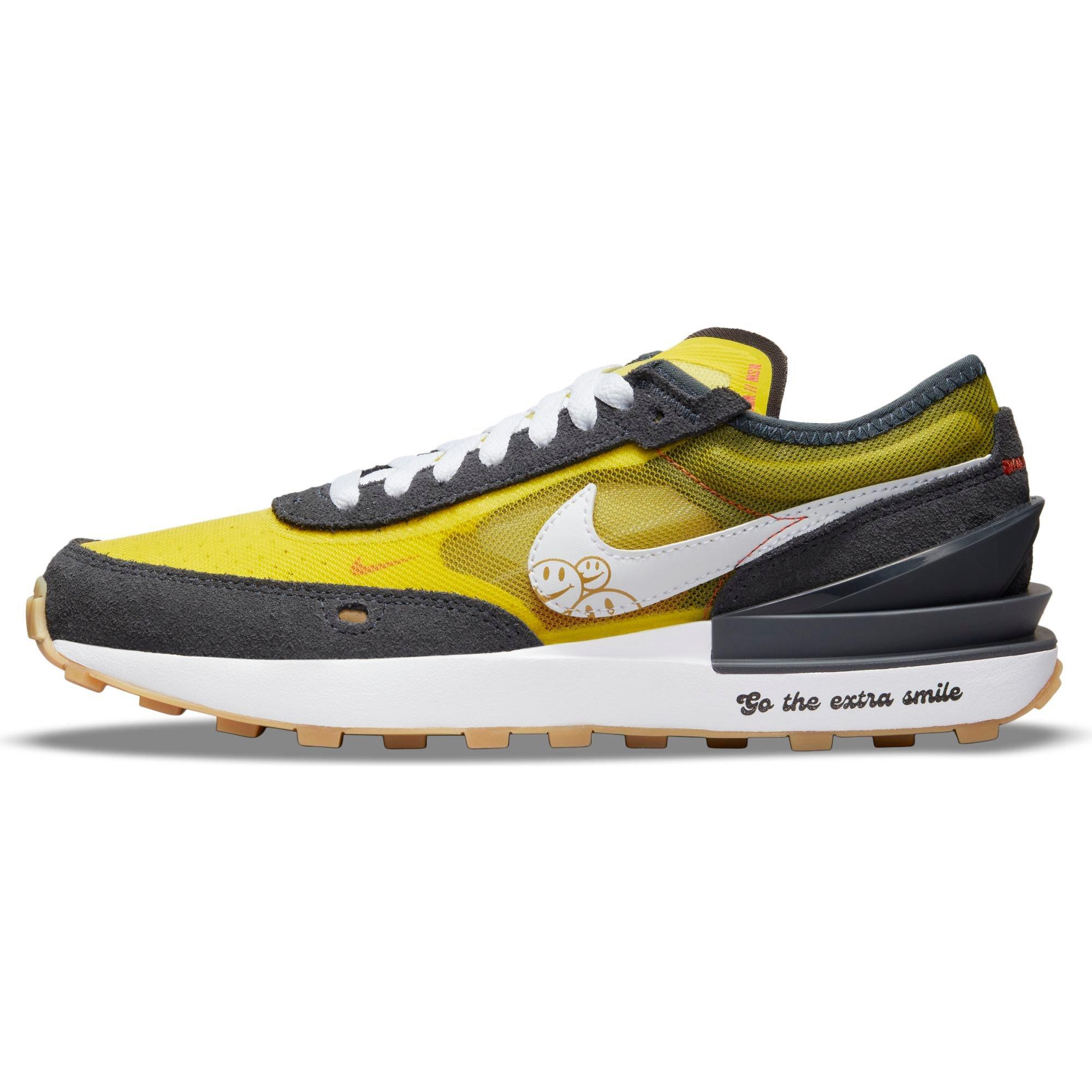 Nike Waffle One "Smile" Grade School Boys' Shoe - YELLOW/WHITE Thumbnail View 4