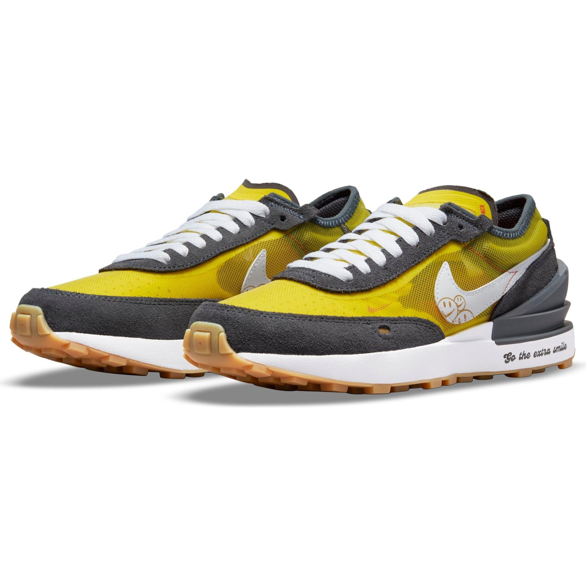 Nike Waffle One "Smile" Grade School Boys' Shoe - YELLOW/WHITE Thumbnail View 6