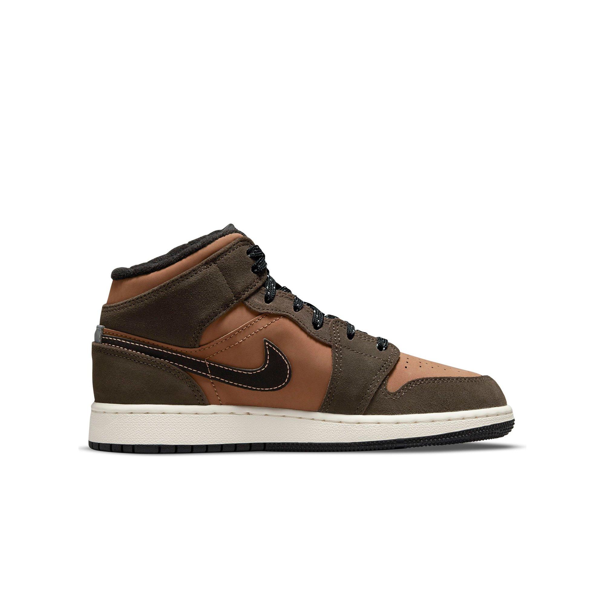 jordan 1 mid se dark chocolate on feet