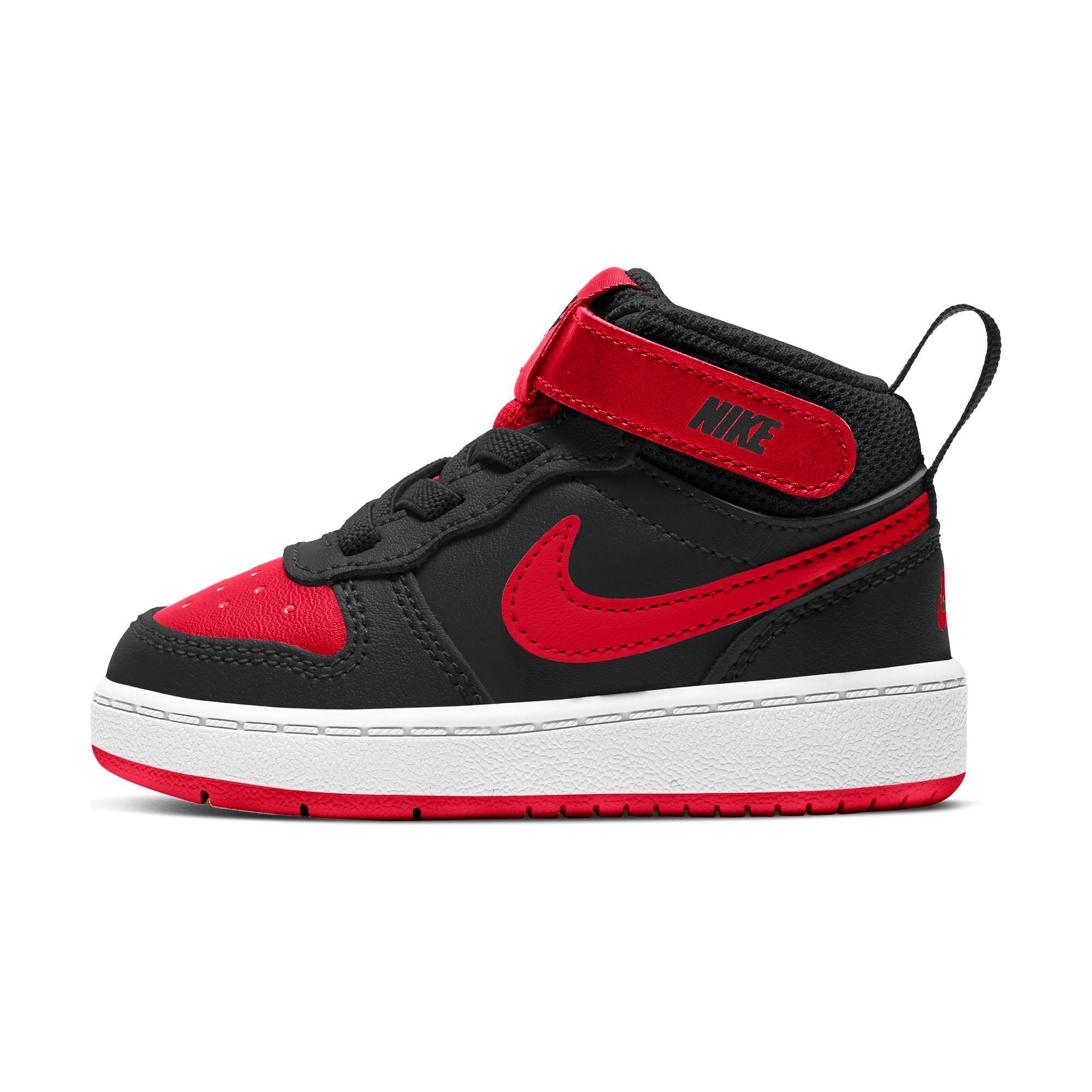 Nike Court Borough Mid 2 "Black/University Red/White" Toddler Boys' Shoe - BLACK/RED/WHITE Thumbnail View 4