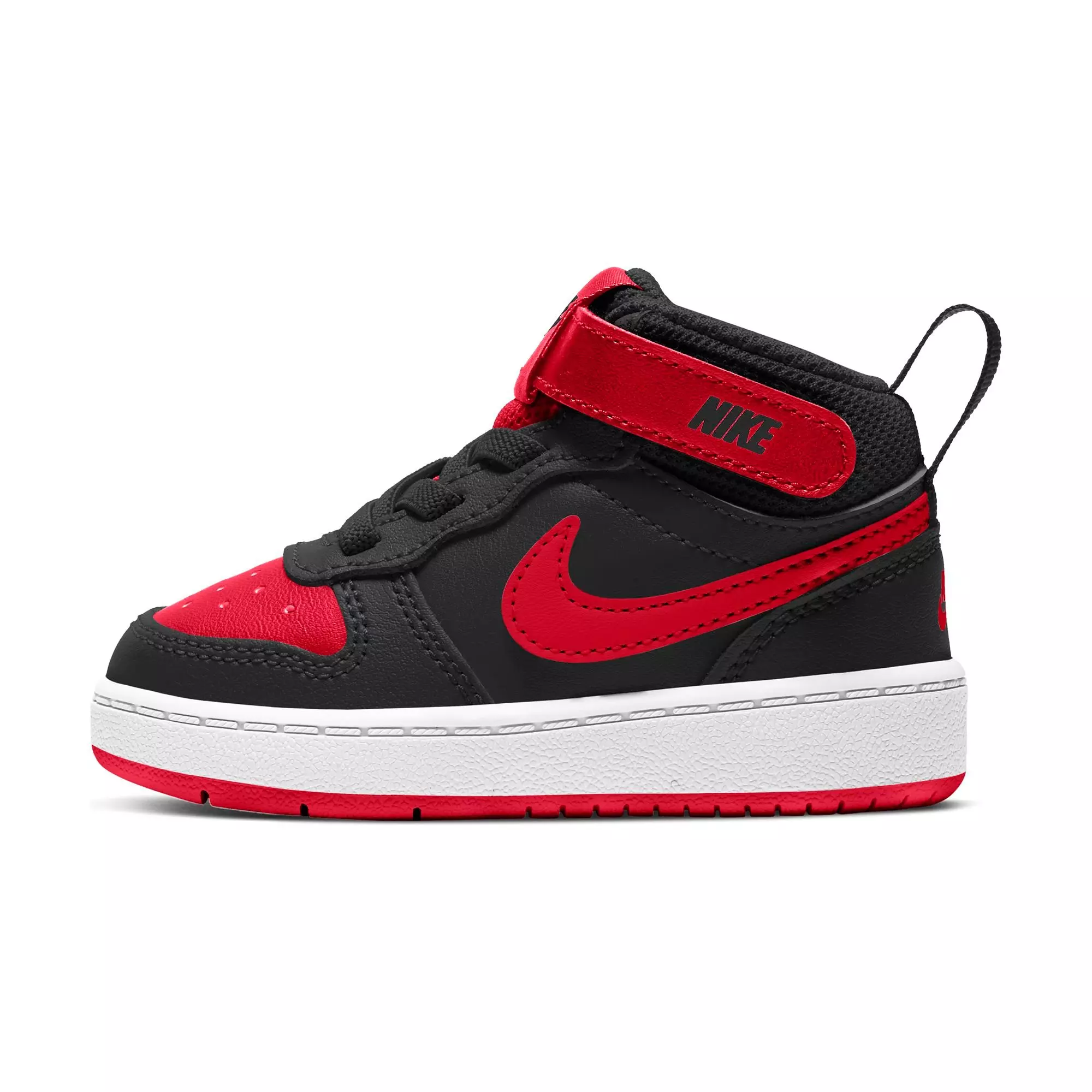 Nike Court Borough Mid 2 "Black/University Red/White" Toddler Boys' Shoe - BLACK/RED/WHITE