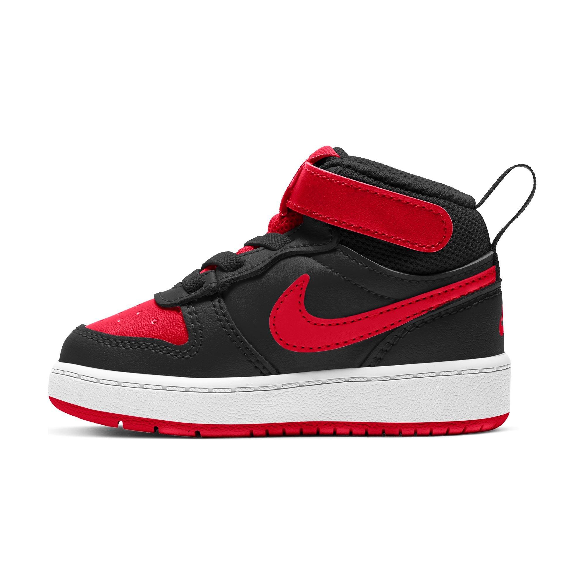 Nike Court Borough Mid 2 "Black/University Red/White" Toddler Boys' Shoe - BLACK/RED/WHITE Thumbnail View 5