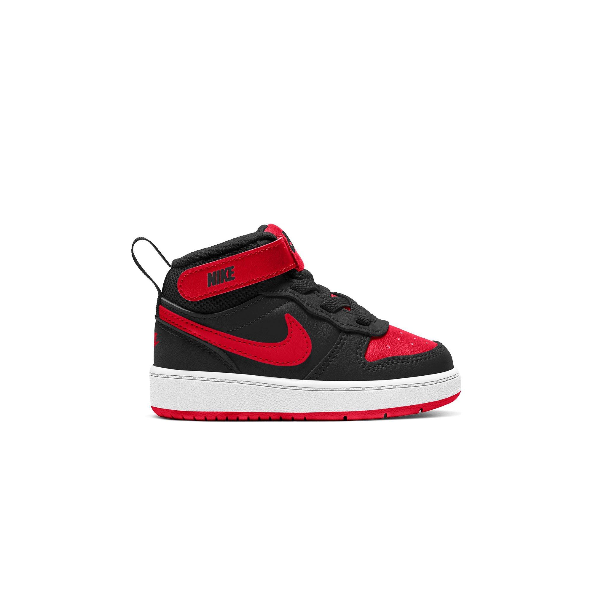 Nike Court Borough Mid 2 "Black/University Red/White" Toddler Boys' Shoe - BLACK/RED/WHITE Thumbnail View 1
