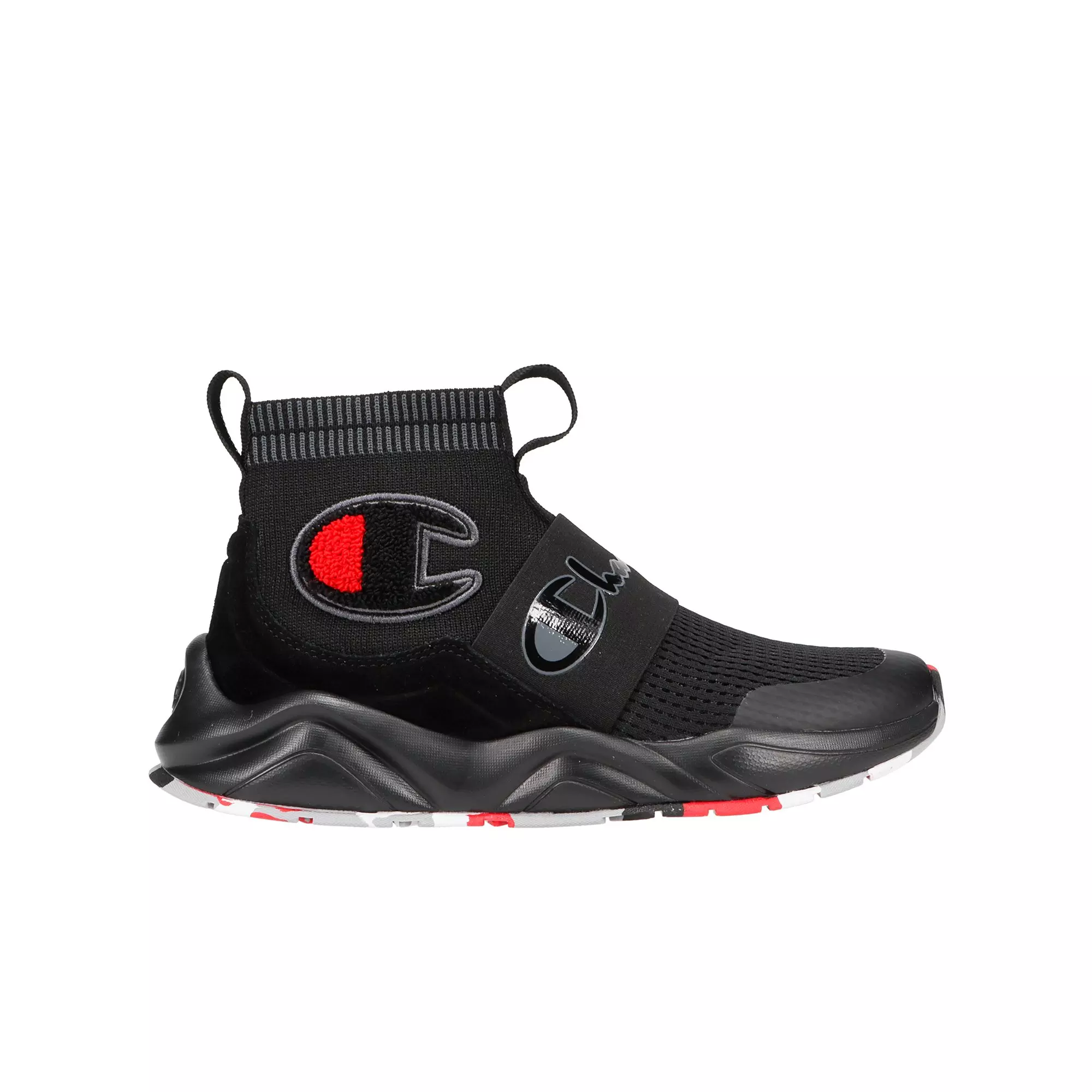 Champion Rally Pro "Black/Red" Grade School Boys' Shoe - BLACK/RED