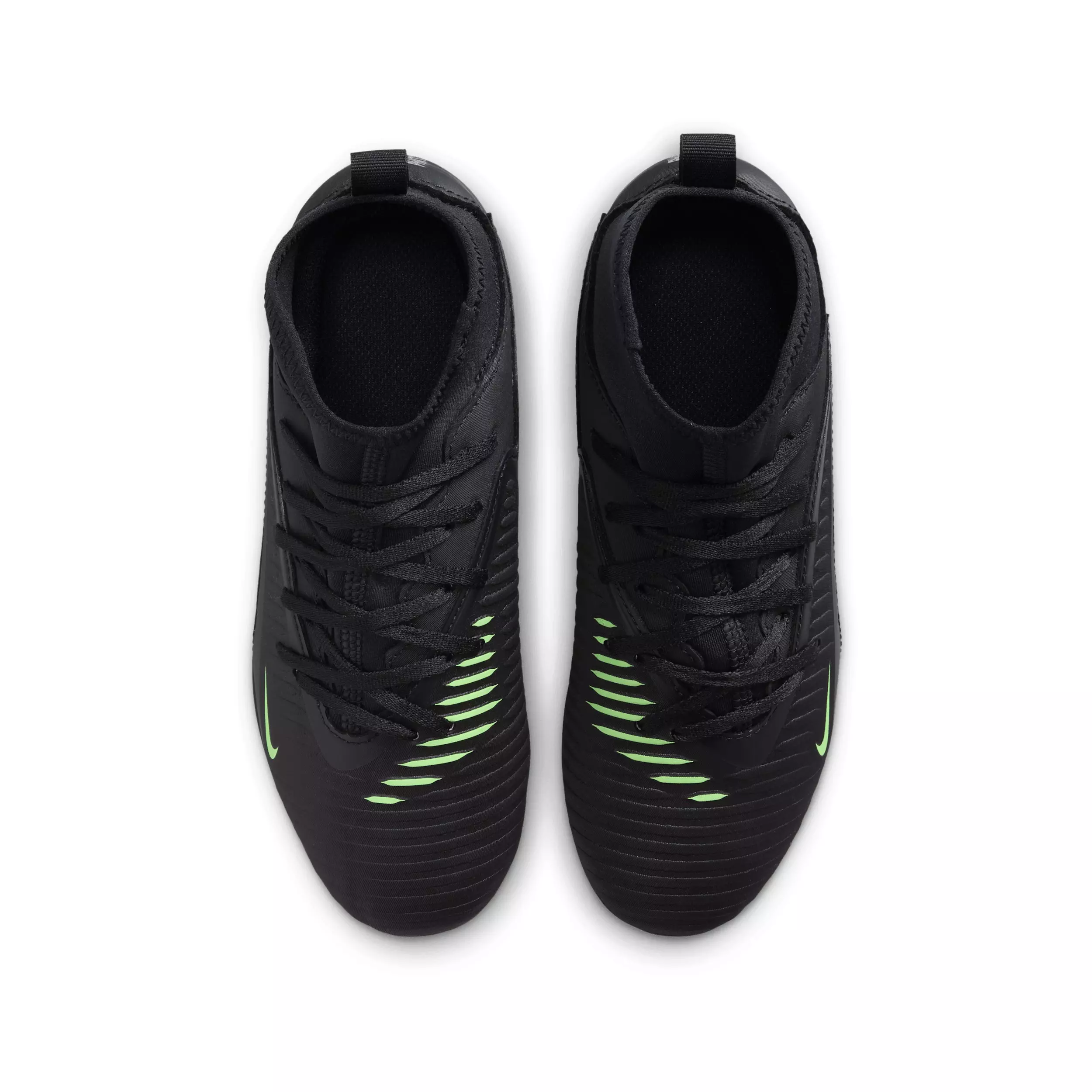 Nike Phantom 6 High Club MG "Black/Black/Illusion Green" Grade School Kids' Soccer Cleat - BLACK/BLACK/GREEN