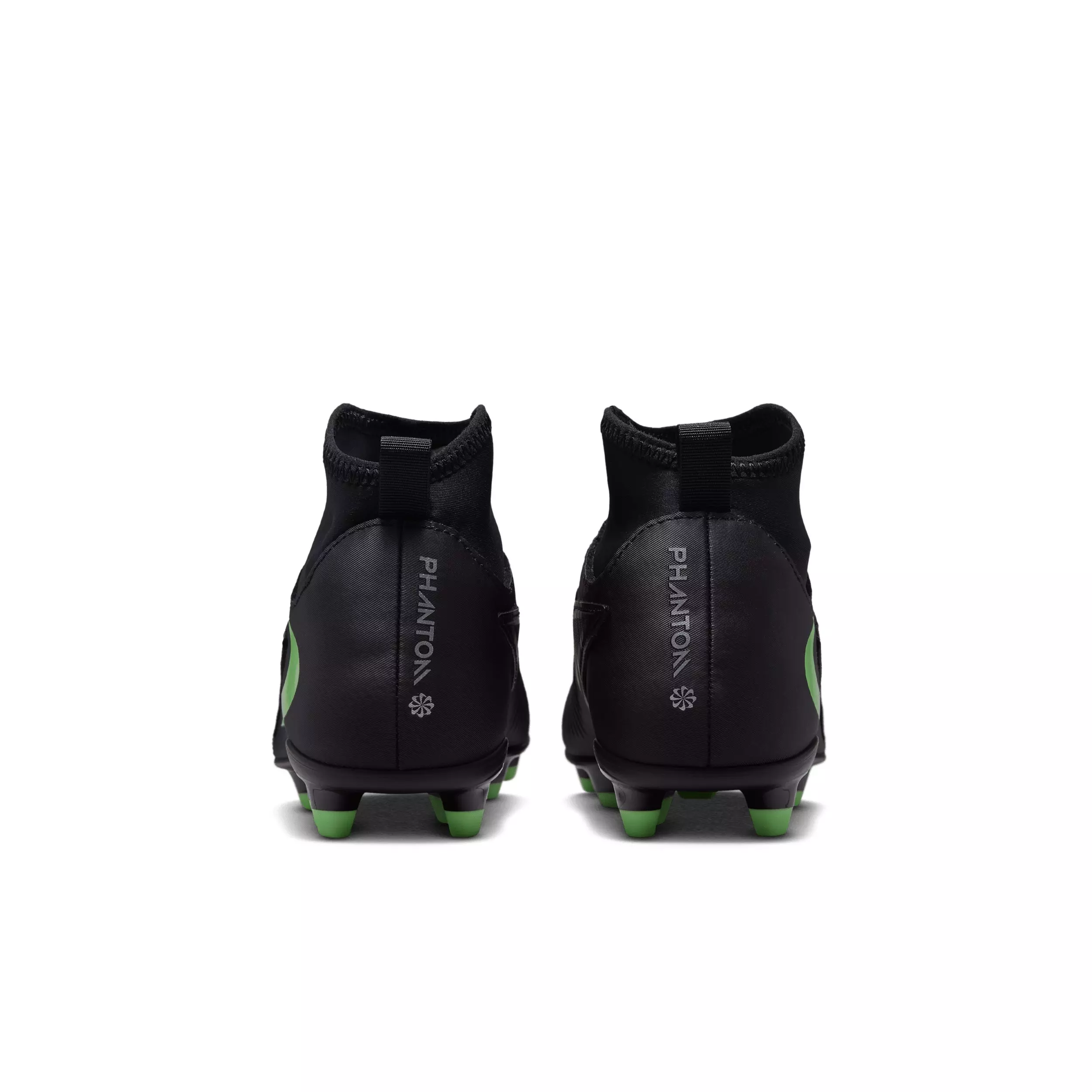 Nike Phantom 6 High Club MG "Black/Black/Illusion Green" Grade School Kids' Soccer Cleat - BLACK/BLACK/GREEN