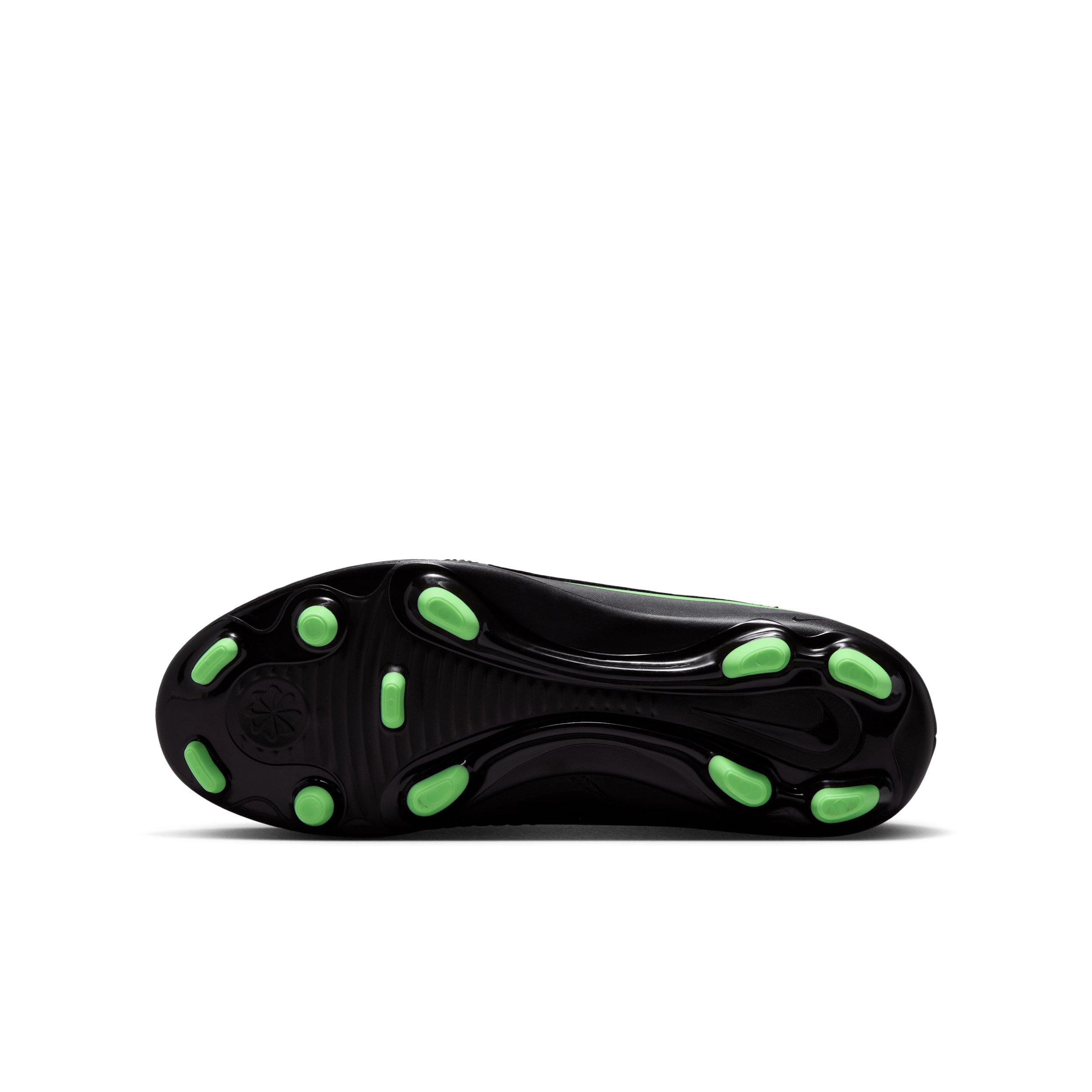 Nike Phantom 6 High Club MG Grade School Kids' "Black/Black/Illusion Green" Soccer Cleat
