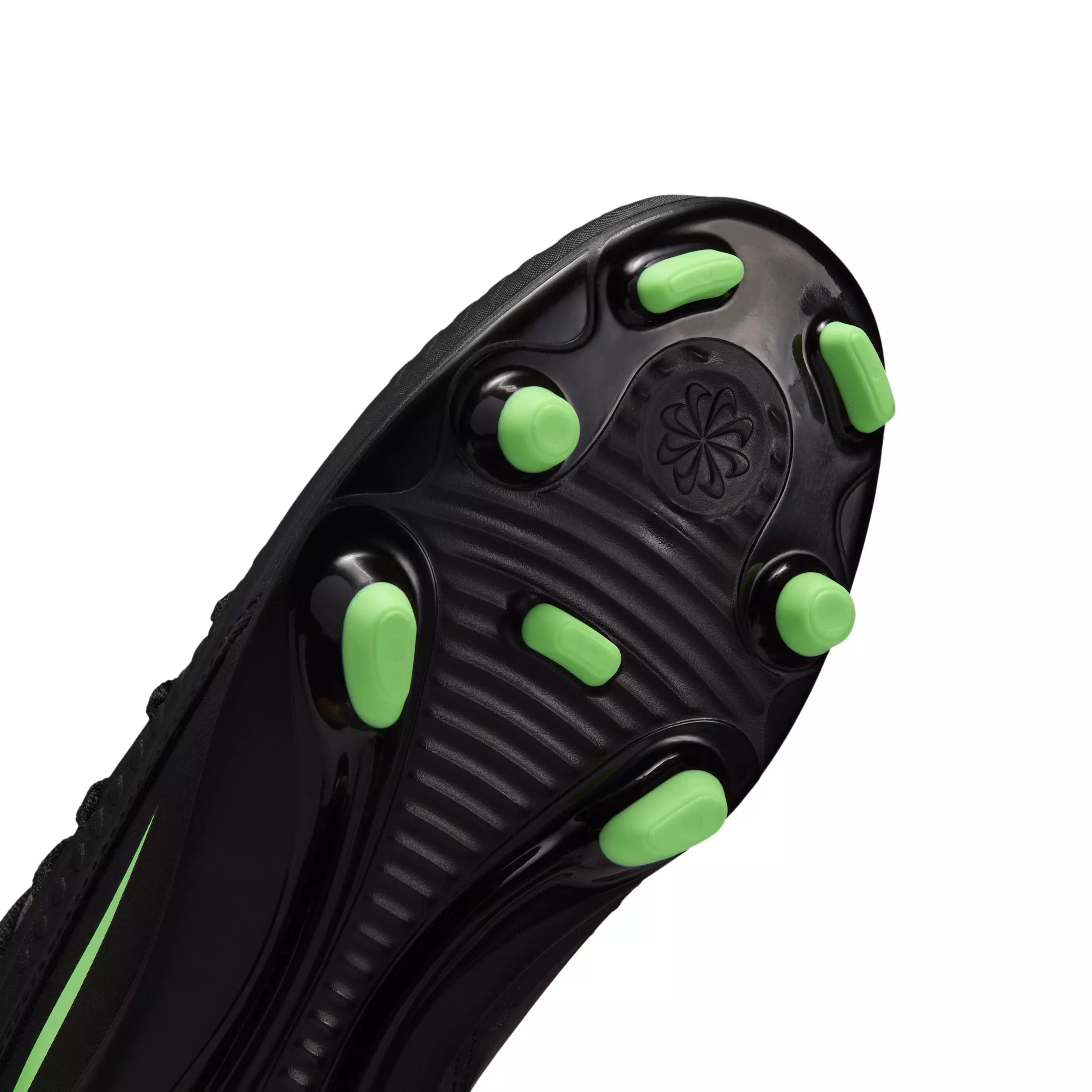 Nike Phantom 6 High Club MG "Black/Black/Illusion Green" Grade School Kids' Soccer Cleat - BLACK/BLACK/GREEN