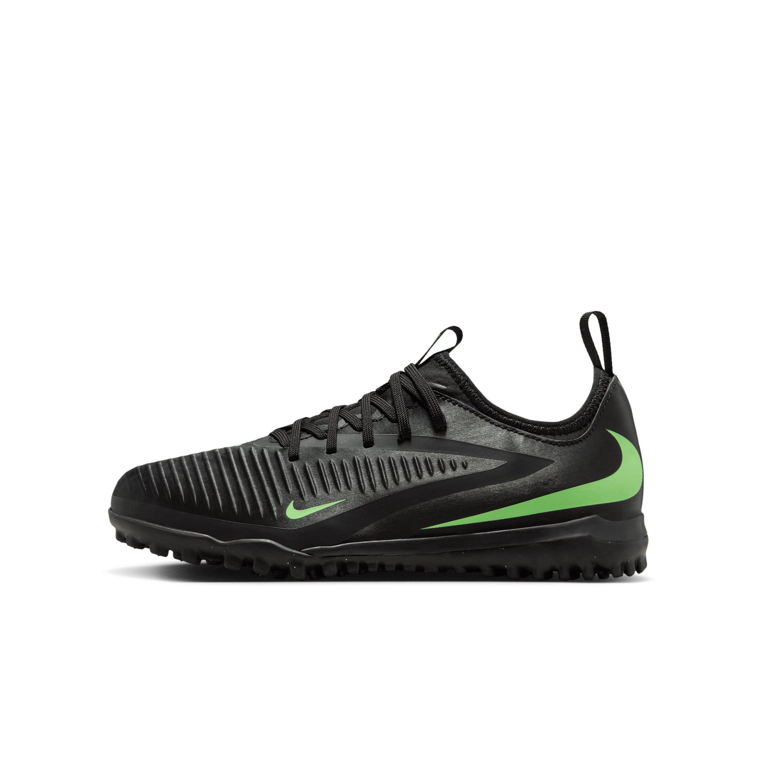 Nike Phantom 6 Low Academy Turf Grade School Kids' "Black/Black/Illusion Green" Soccer Shoe