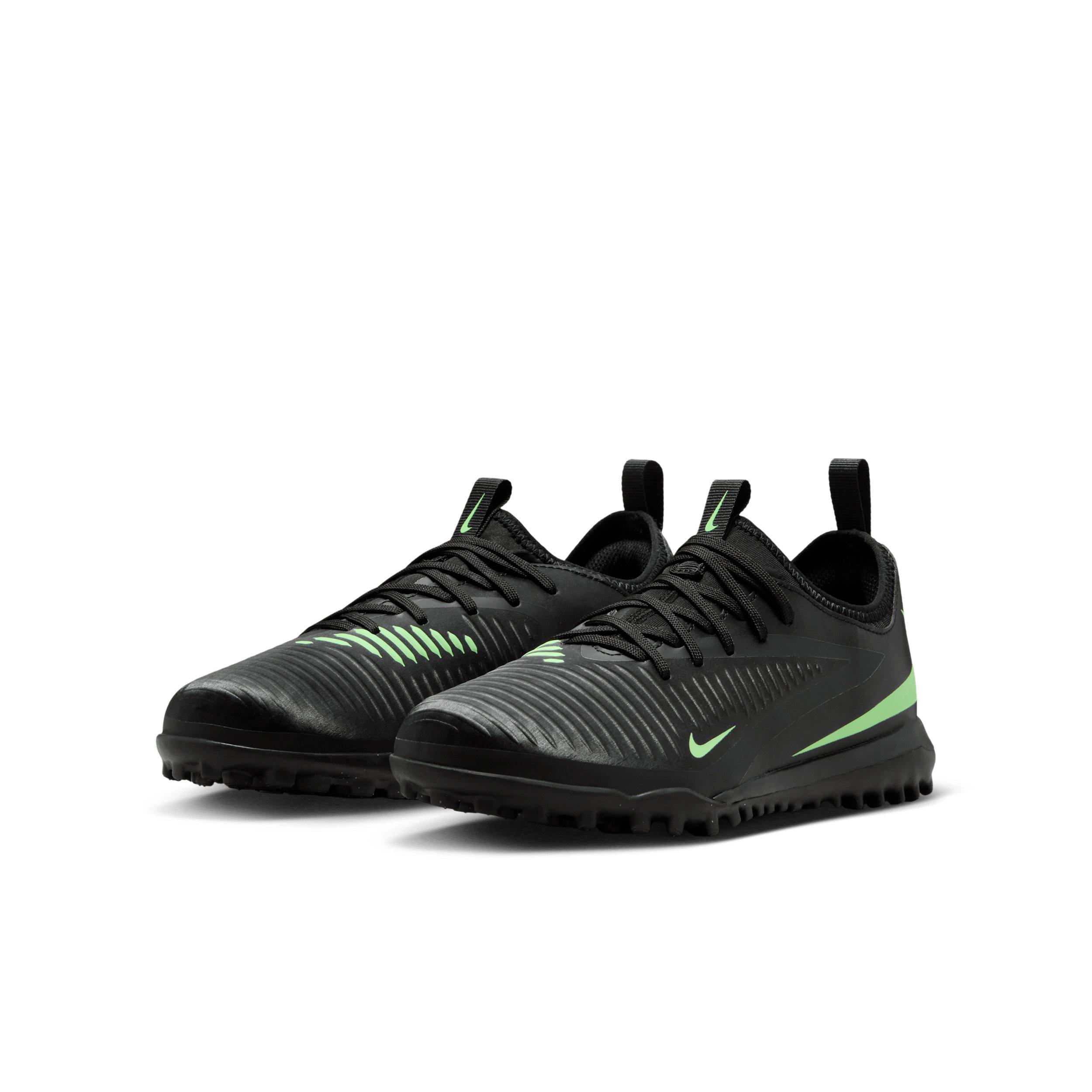 Nike Phantom 6 Low Academy Turf Grade School Kids' "Black/Black/Illusion Green" Soccer Shoe