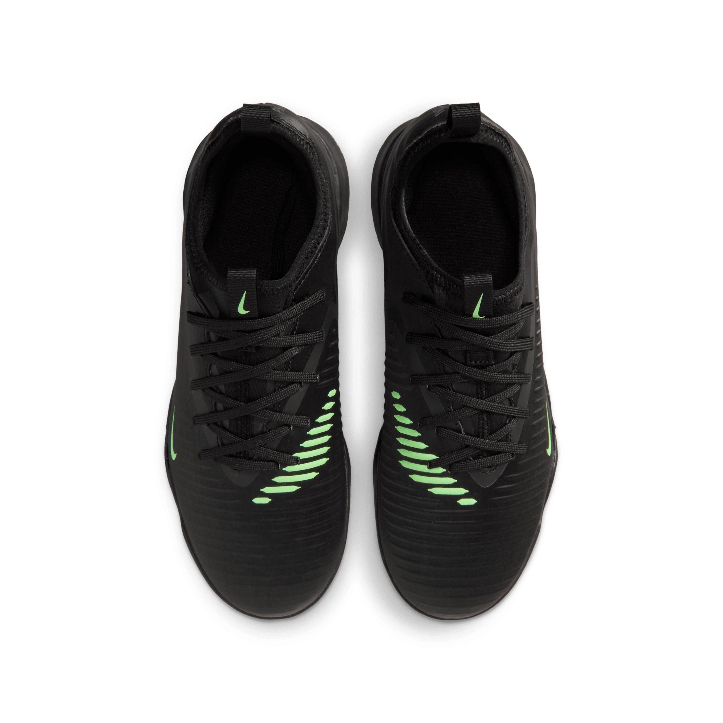 Nike Phantom 6 Low Academy Turf Grade School Kids' "Black/Black/Illusion Green" Soccer Shoe