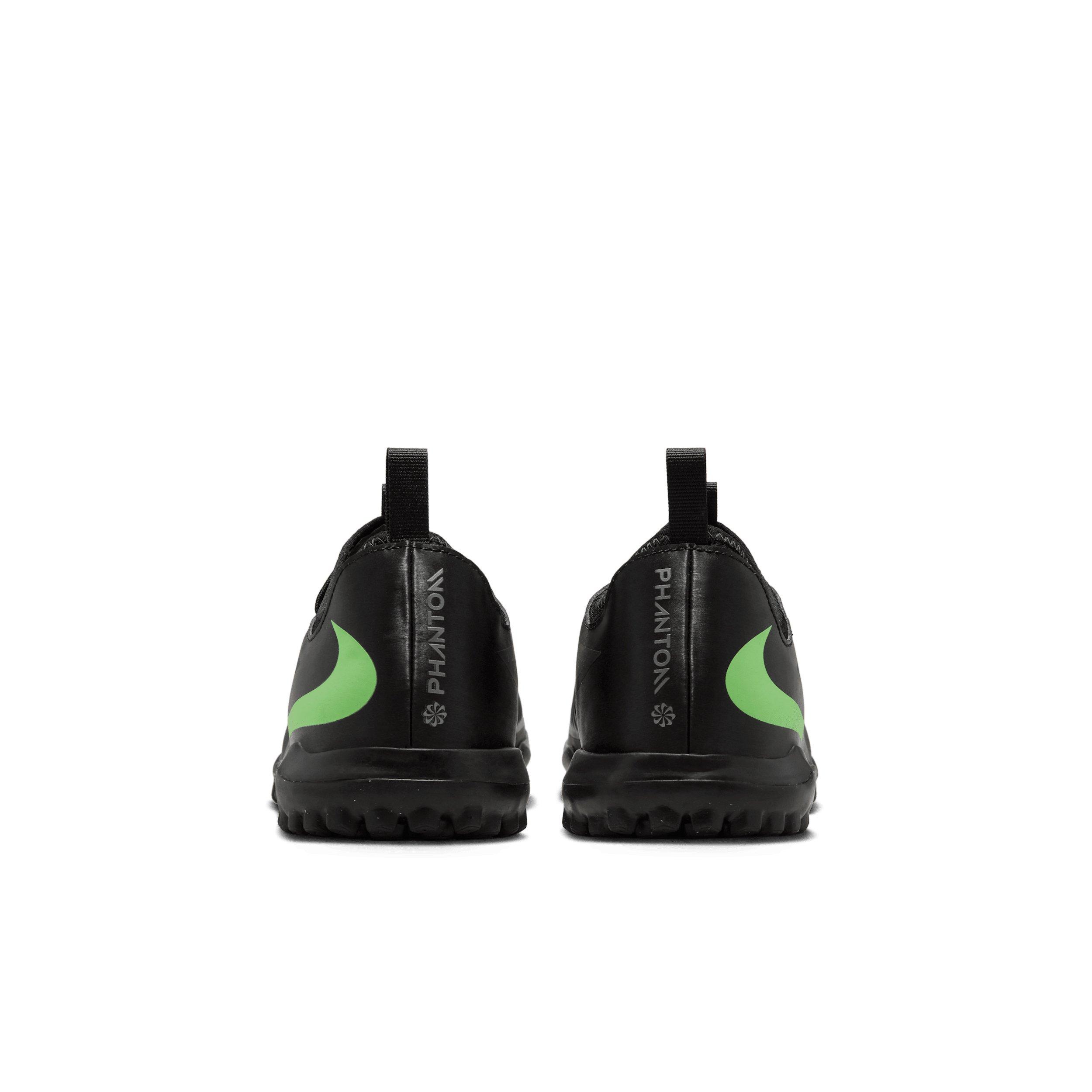 Nike Phantom 6 Low Academy Turf Grade School Kids' "Black/Black/Illusion Green" Soccer Shoe