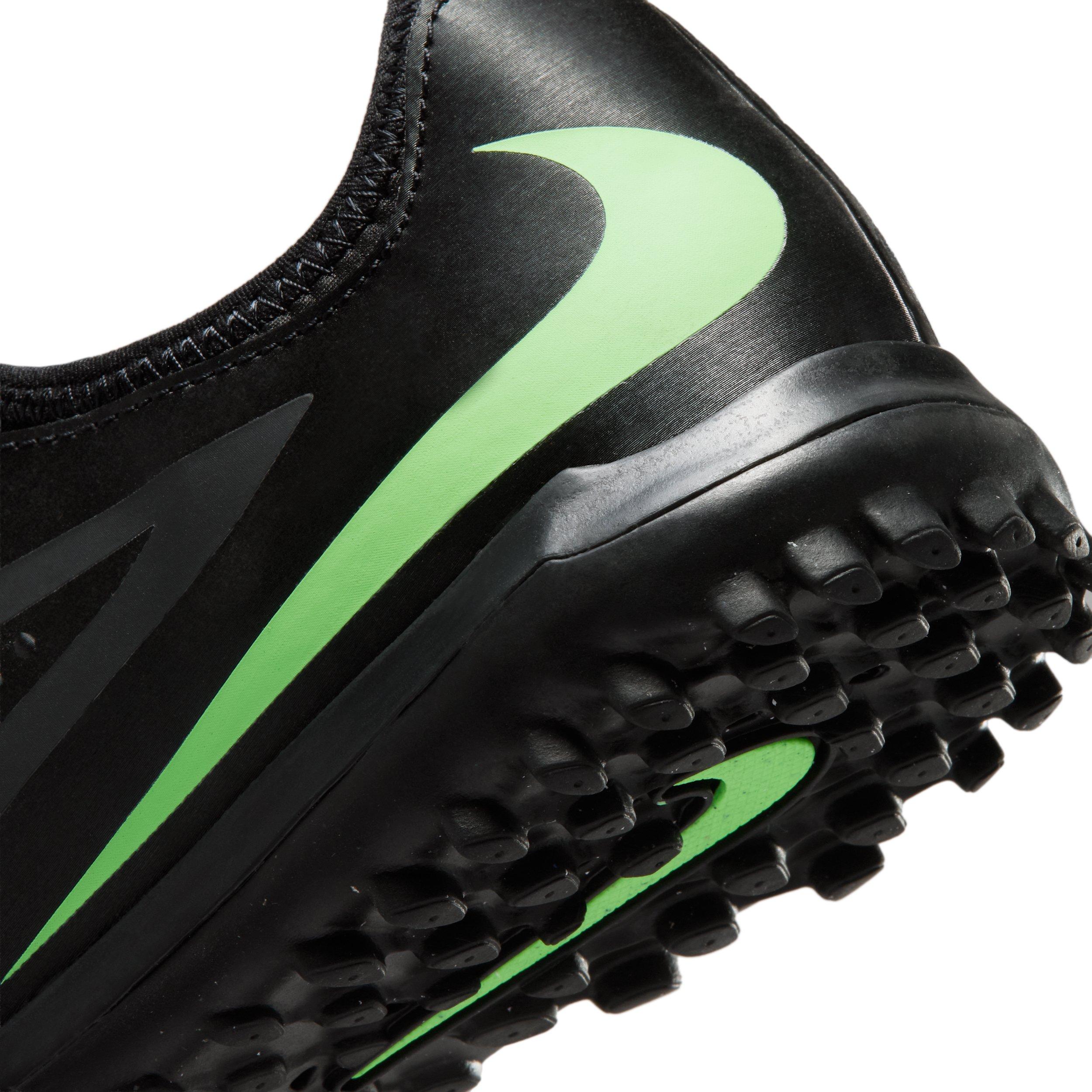 Nike Phantom 6 Low Academy Turf Grade School Kids' "Black/Black/Illusion Green" Soccer Shoe